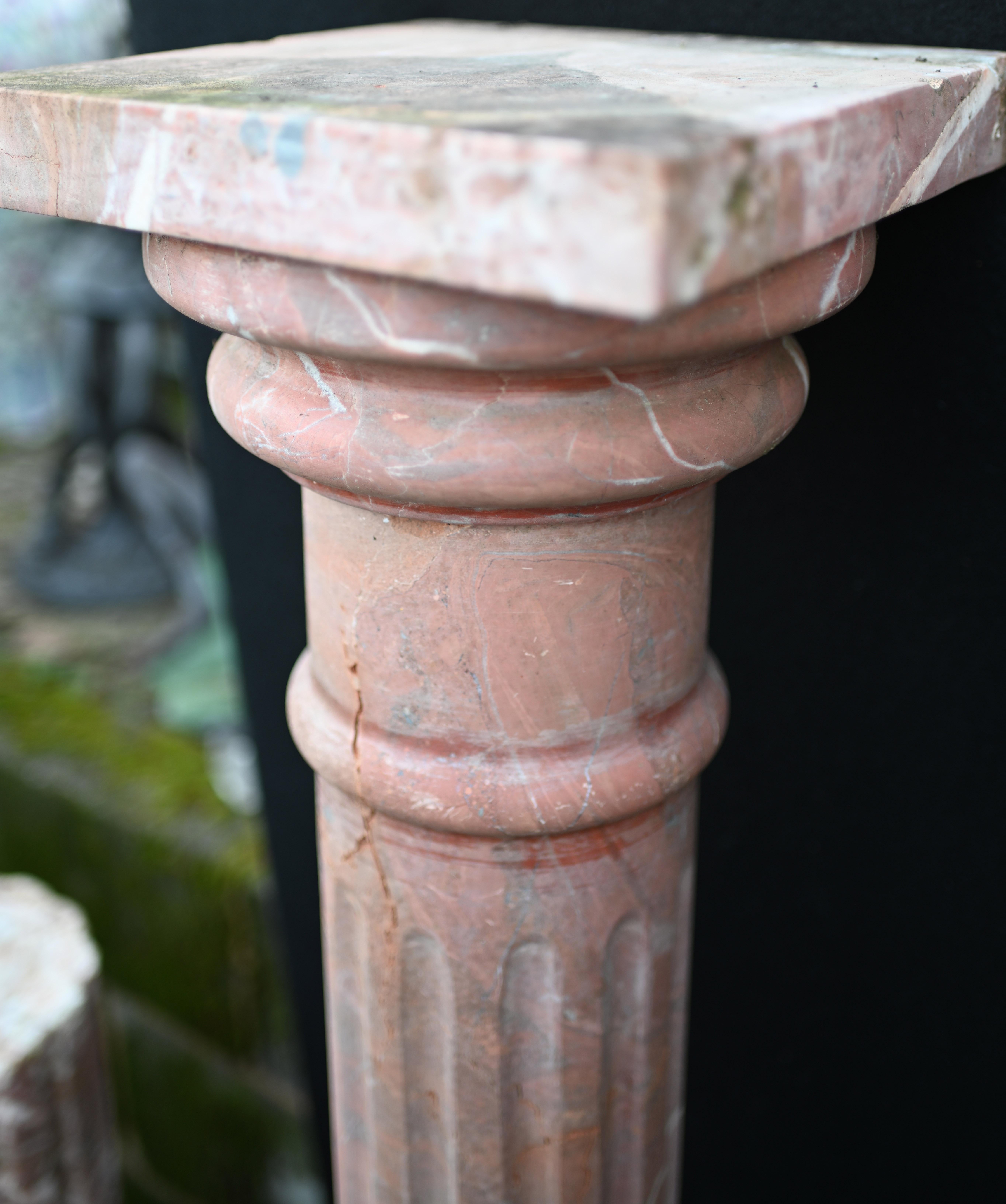 Pair Italian Marble Pedestal Columns Grand Tour For Sale 8