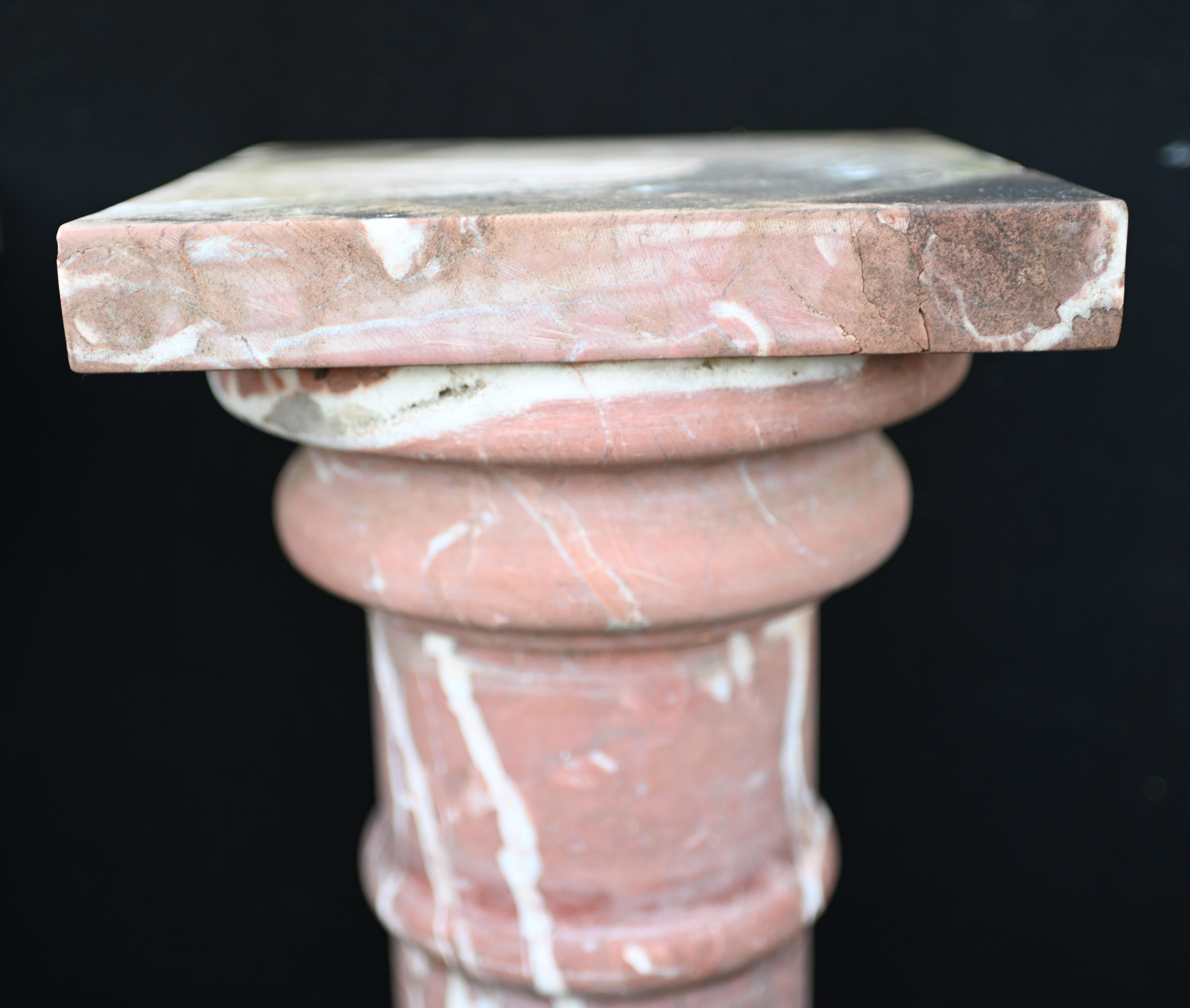 Pair Italian Marble Pedestal Columns Grand Tour For Sale 5