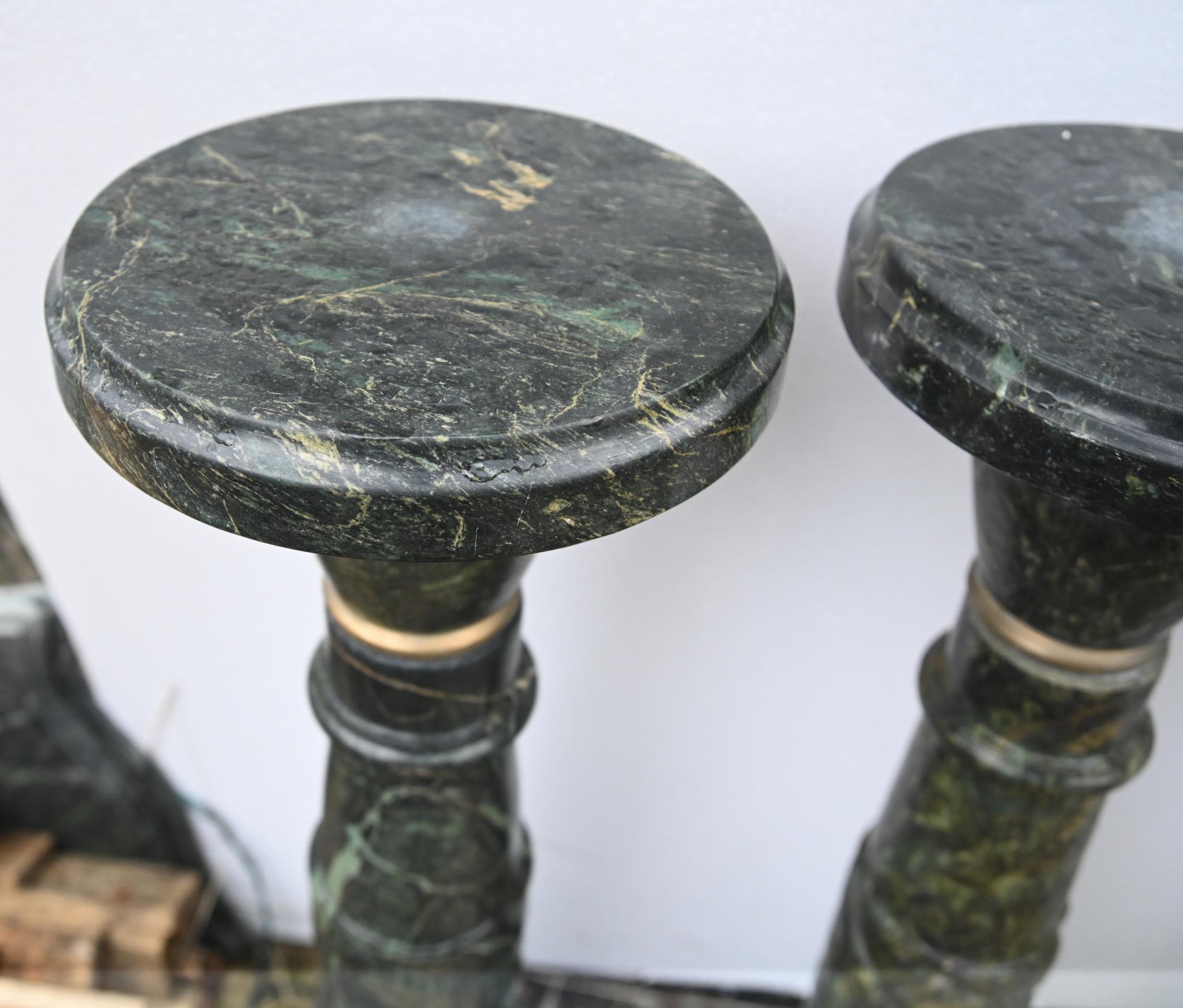 Pair Italian Marble Pedestal Stand Columns Classical For Sale at 1stDibs