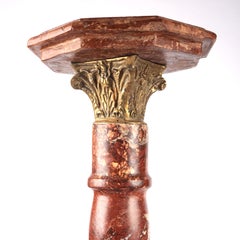 Pair Italian Marble Pedestal Stands Grand Tour Table 1900