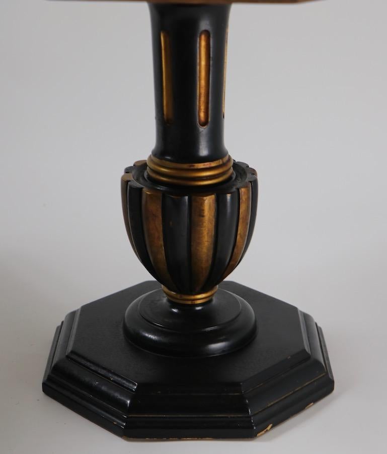 Pair Italian Marble Top Tables with Polychrome Bases 1