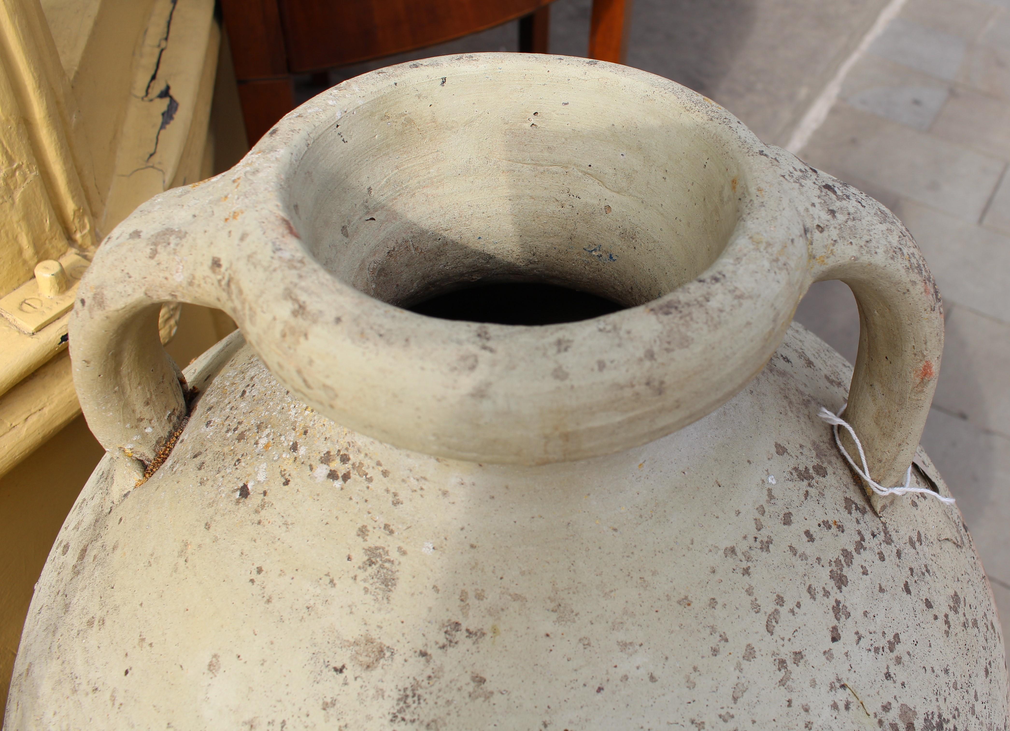 Italian Mediterranean Terracotta Garden Urn Vase Pot Amphora Olive Jar Hand Pair For Sale 8