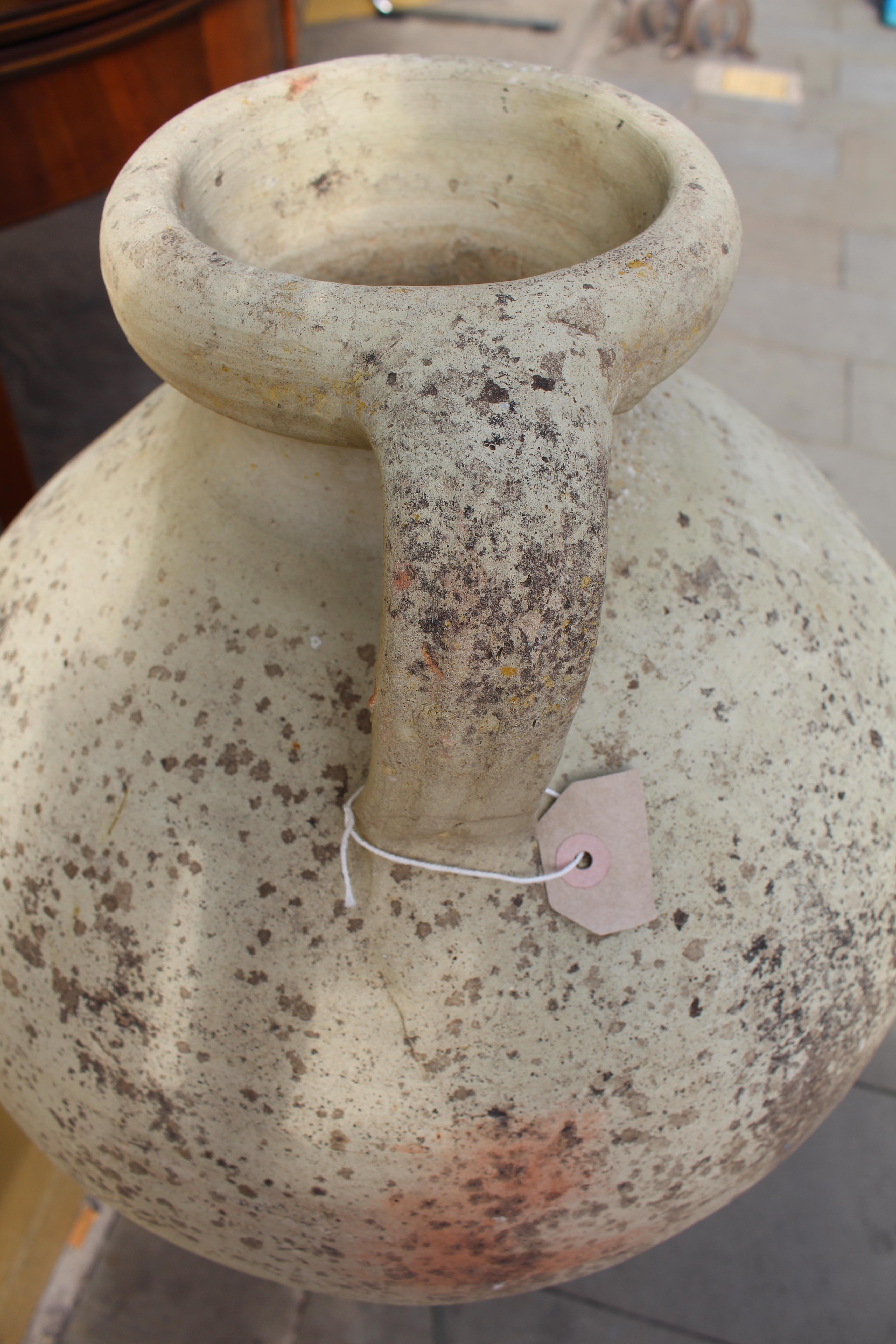 Italian Mediterranean Terracotta Garden Urn Vase Pot Amphora Olive Jar Hand Pair For Sale 9