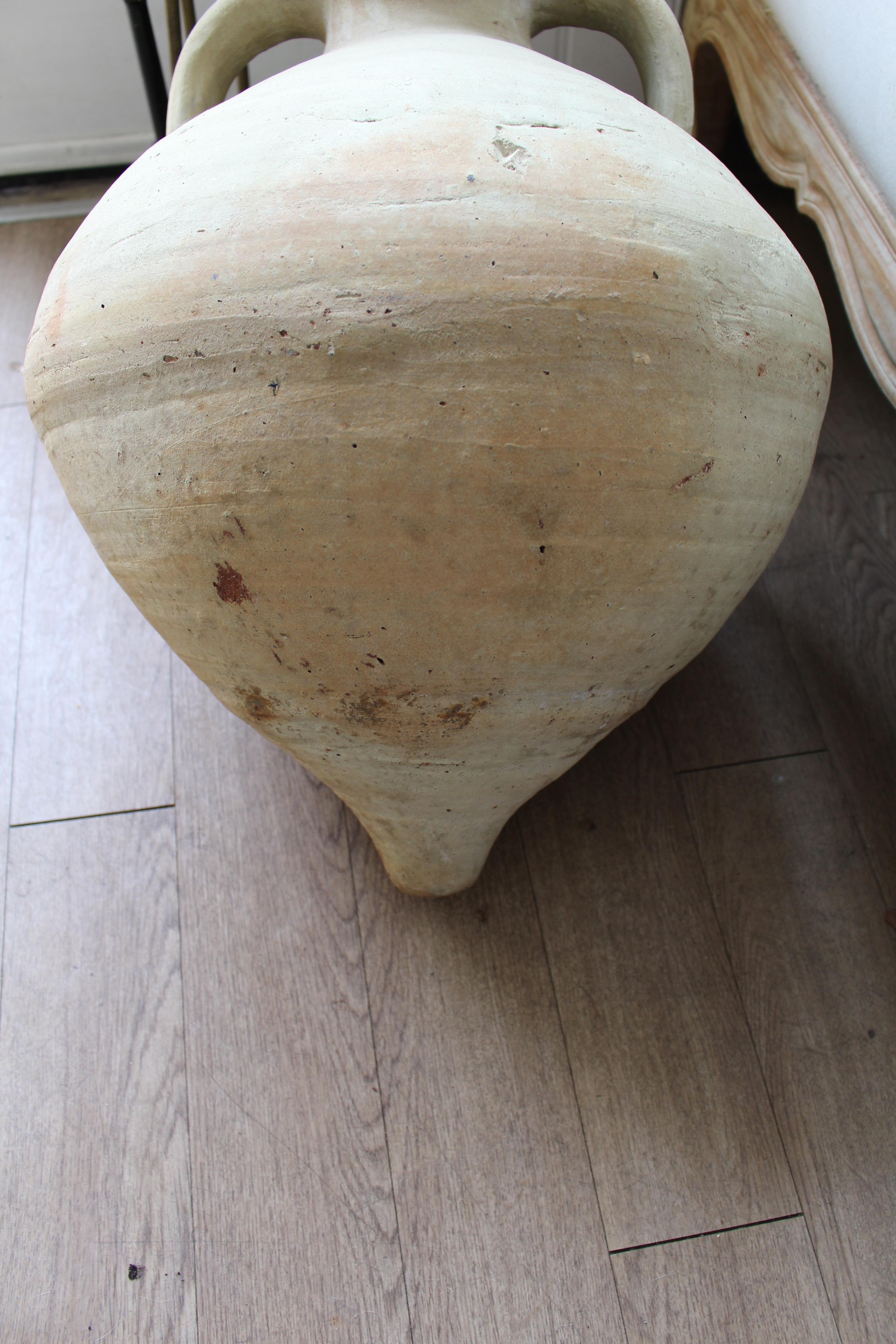 Italian Mediterranean Terracotta Garden Urn Vase Pot Amphora Olive Jar Hand Pair For Sale 2