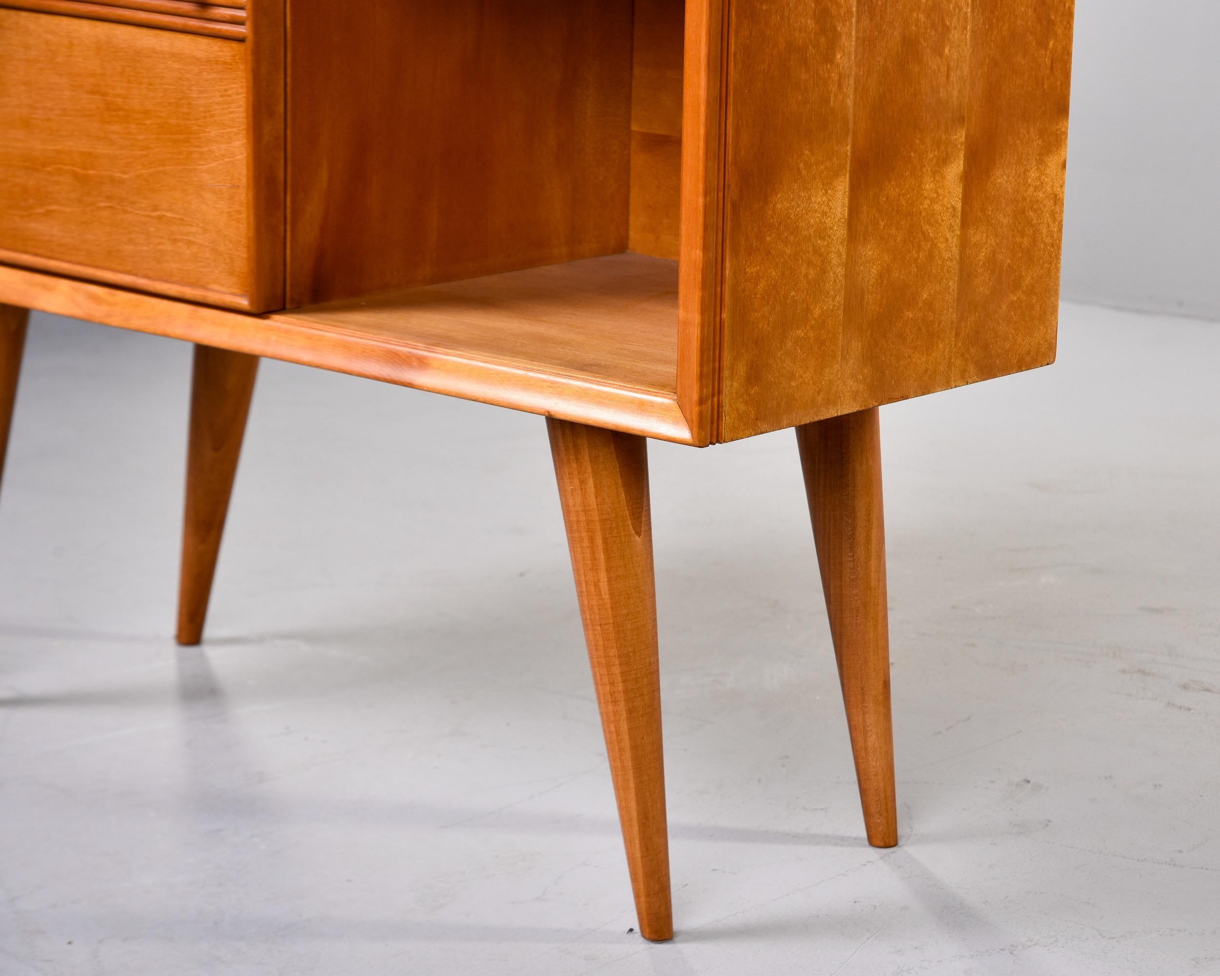 Pair Italian Mid Century Ash Side Cabinets For Sale 2
