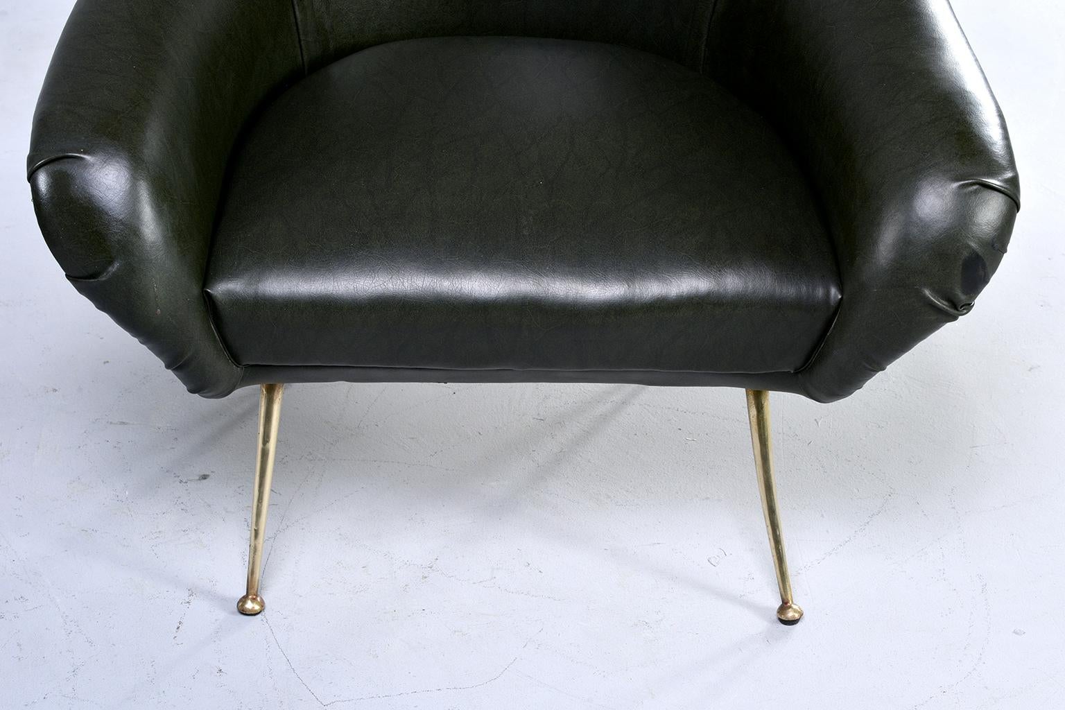 Pair Italian Midcentury Lounge Chairs in Manner of Minotti 2