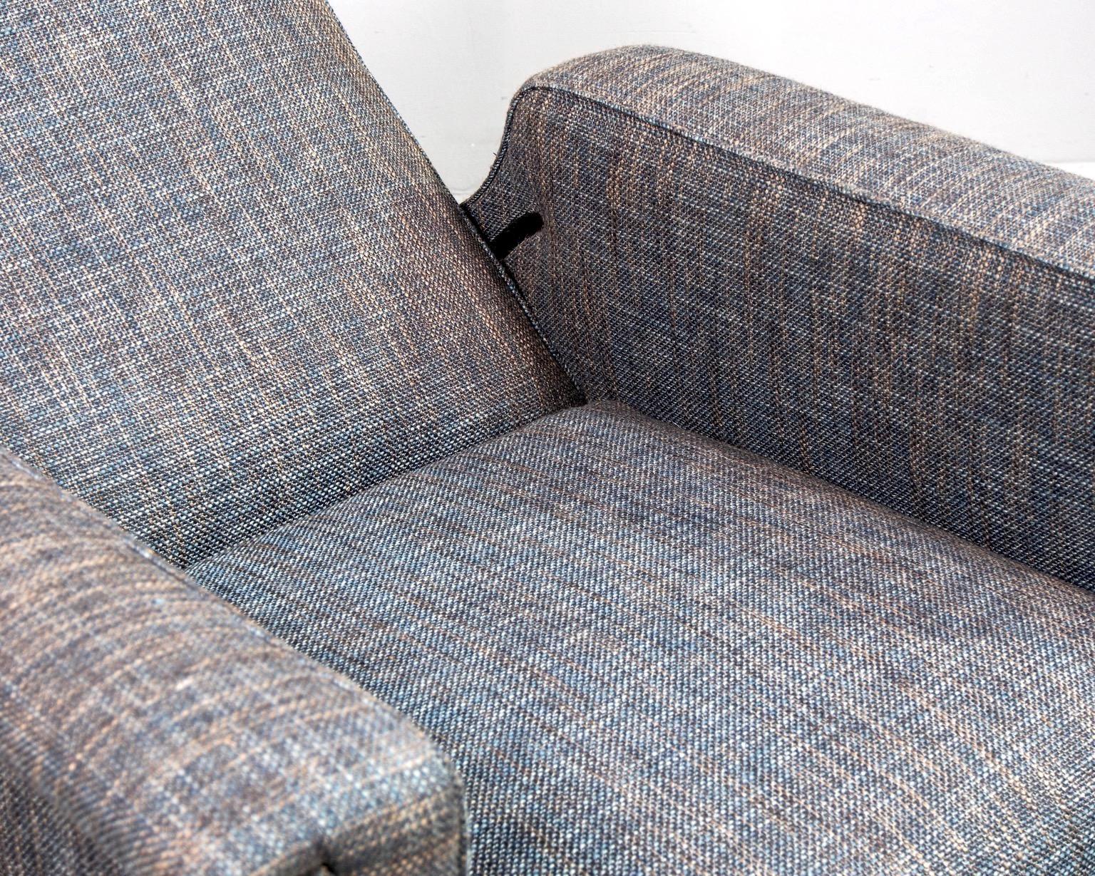 Pair of Italian Midcentury Lounge Chairs with New Tweed Upholstery 2