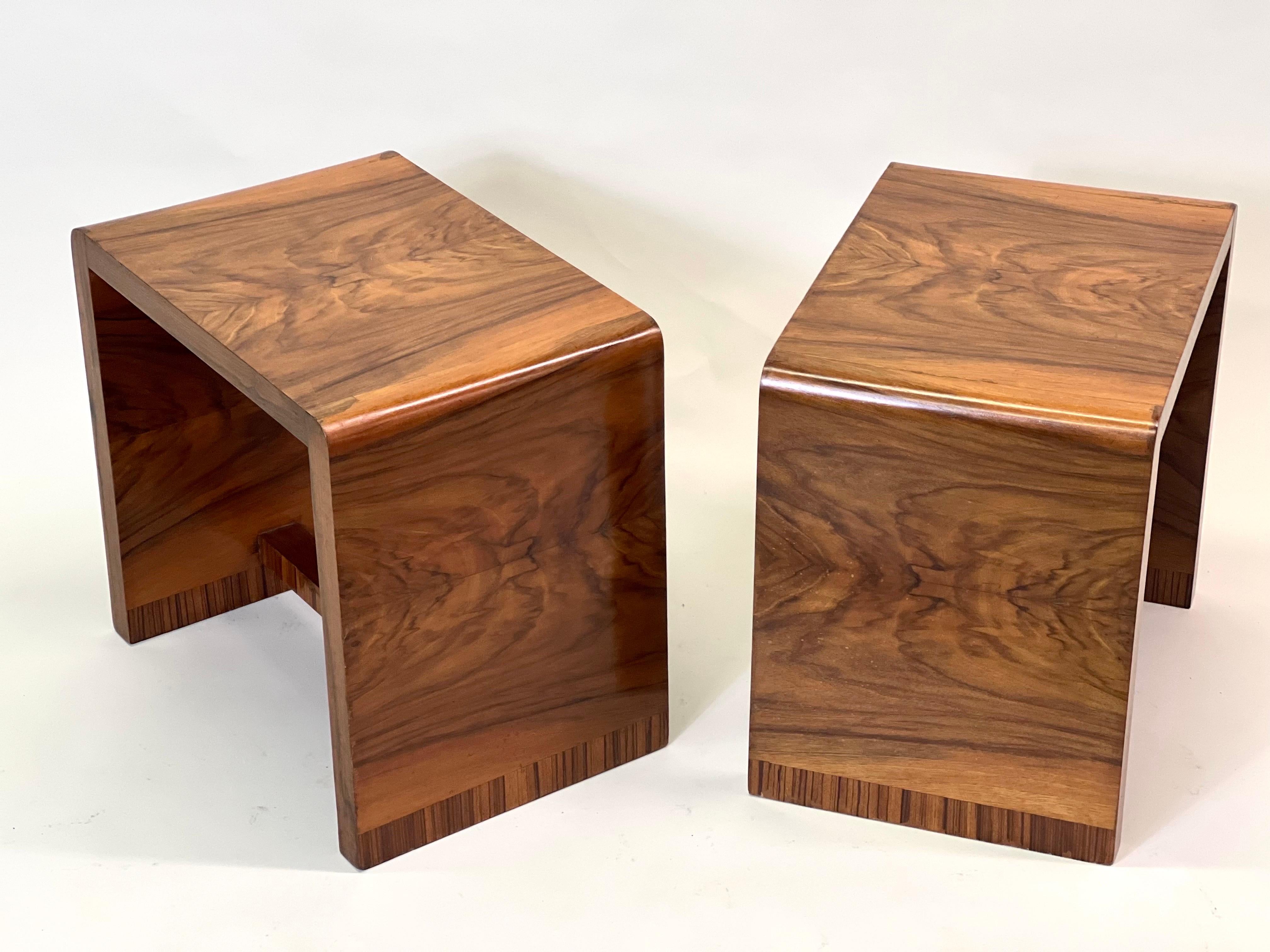 Mid-Century Modern Pair Italian Mid-century Modern Rationalist Elm Wood Benches, Giuseppe Pagano  For Sale