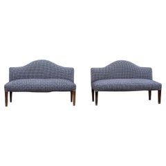 Pair Italian Mid-Century Modular Sofàs Wavy Shape Cesare Lacca Design