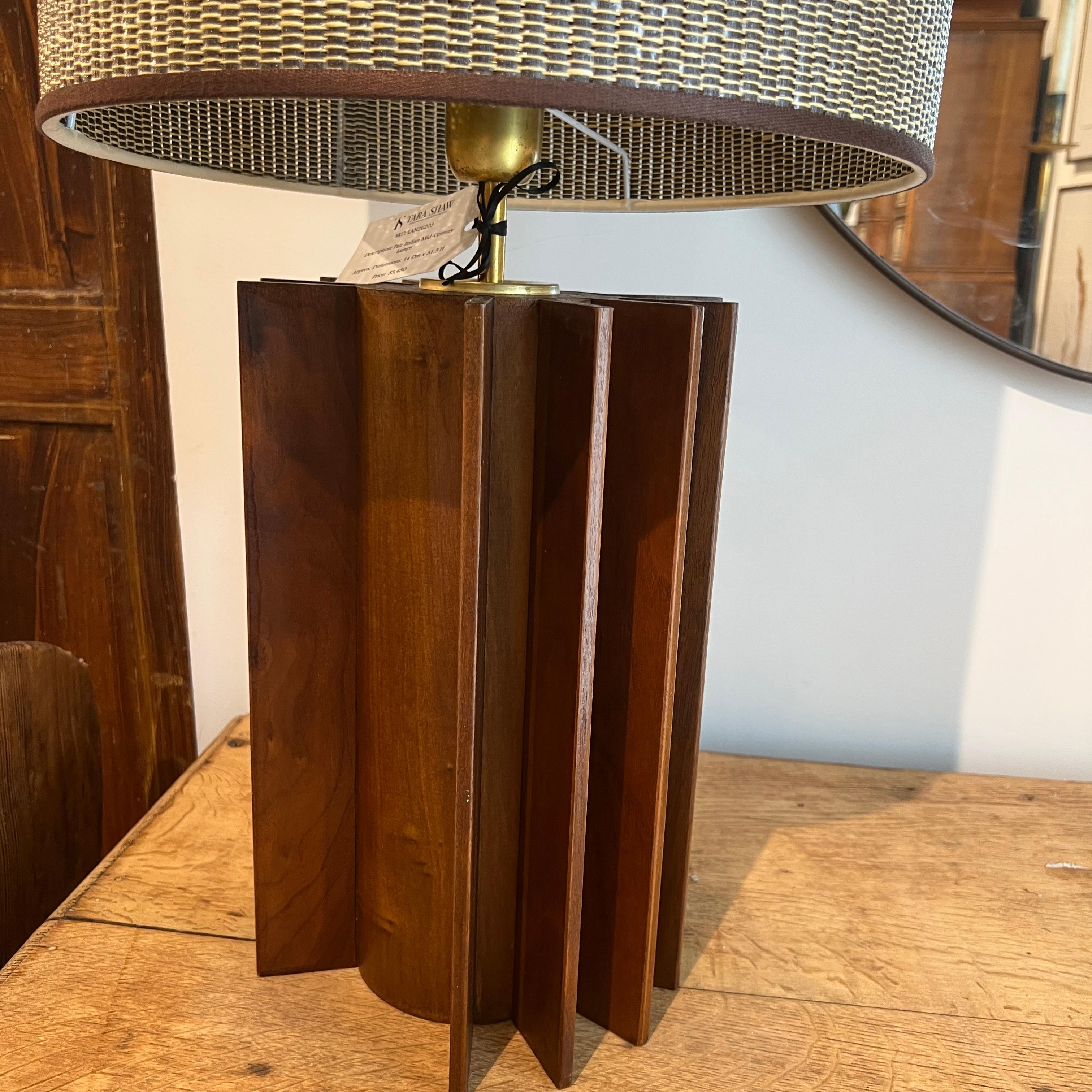 Mid-Century Italian Pair Table Lamps In Fair Condition For Sale In New Orleans, LA