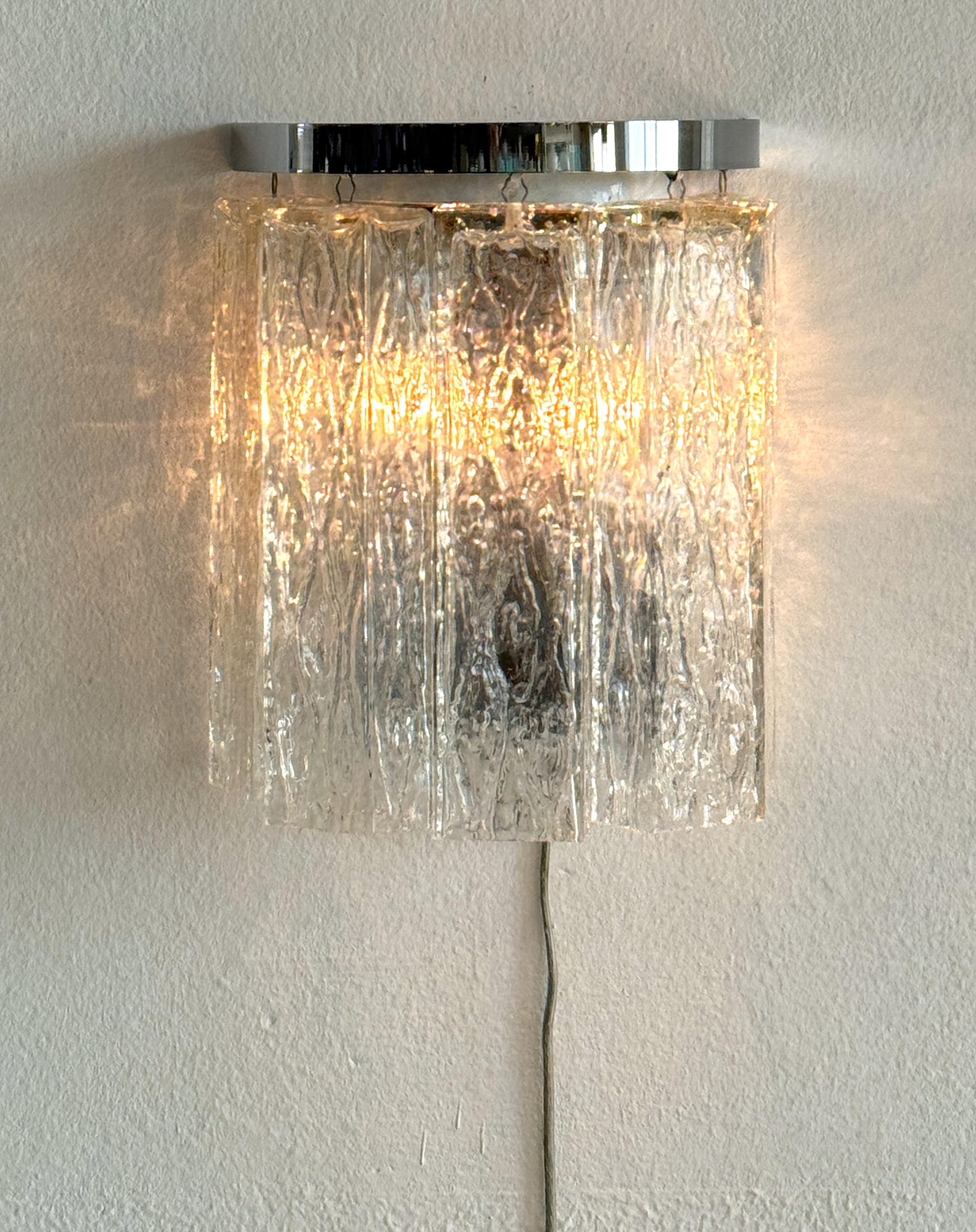 Fin du 20e siècle Paire d'appliques murales design en verre de Murano Corteccia du milieu du siècle dernier, 1970 en vente