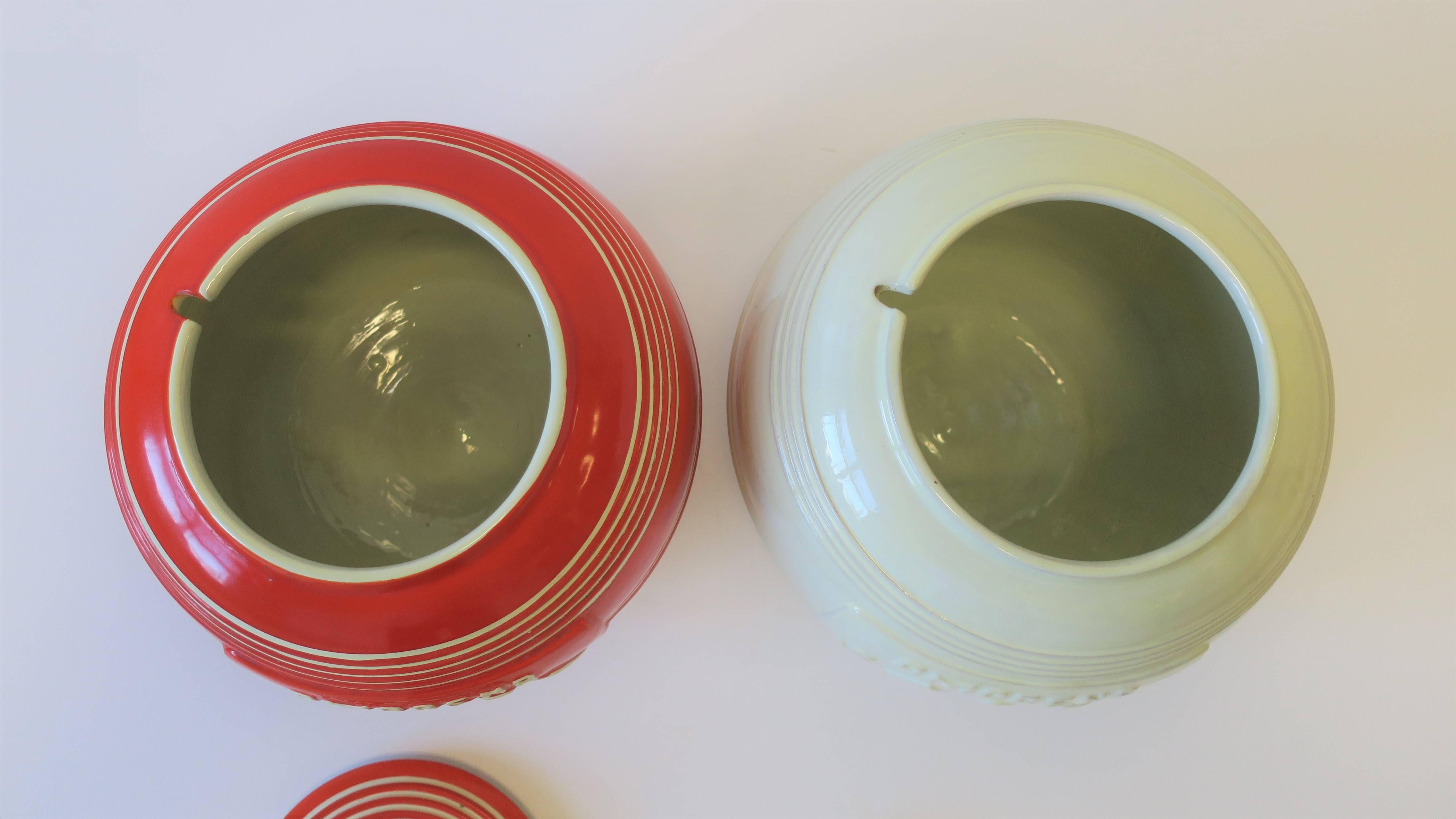 Italian Modern Art Deco Period Pottery Jars, Pair 3