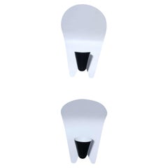 Pair Italian Modern Black and White Enameled Reflector/ Wall Lights