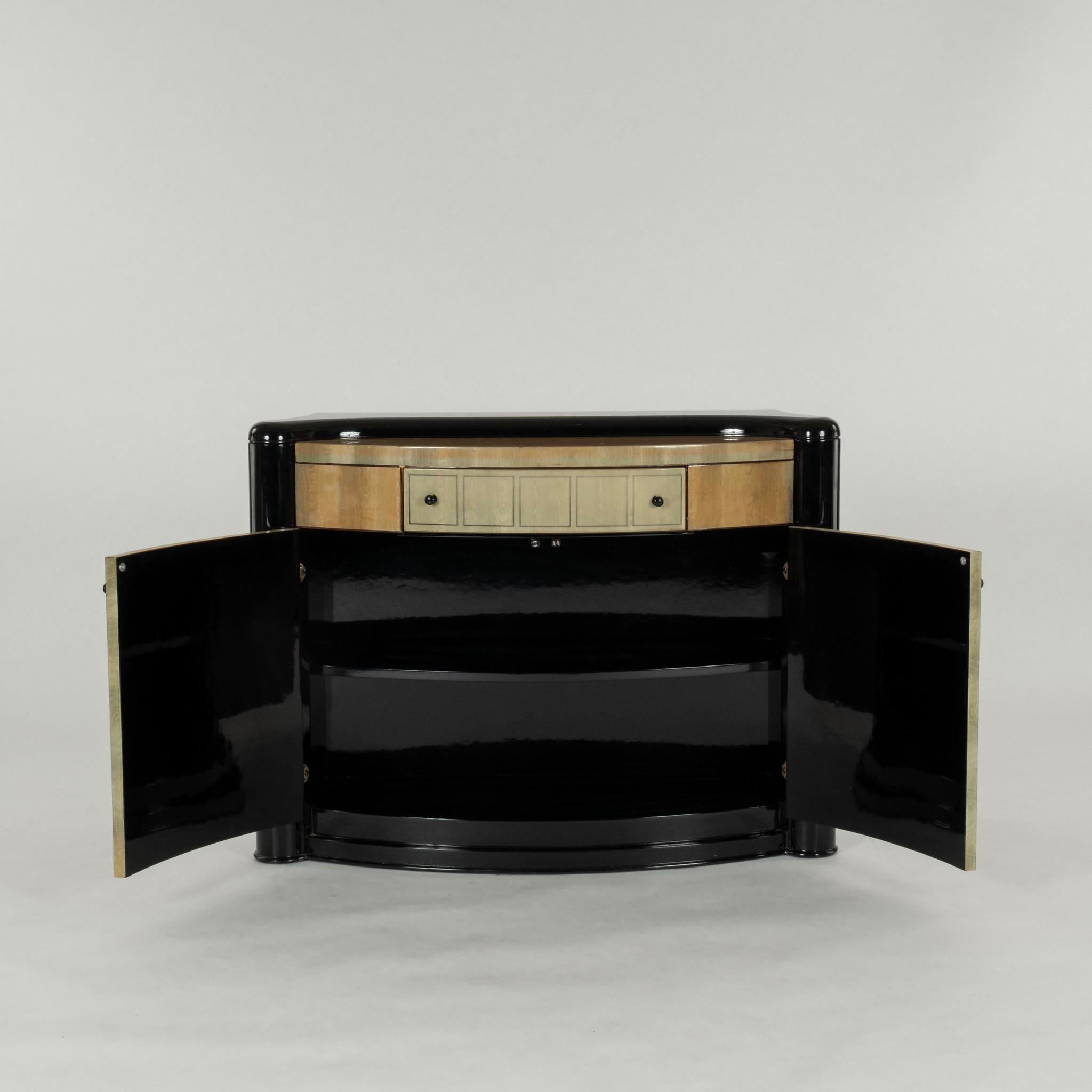 20th Century Pair Italian Modern Lacquered Console Cabinets For Sale