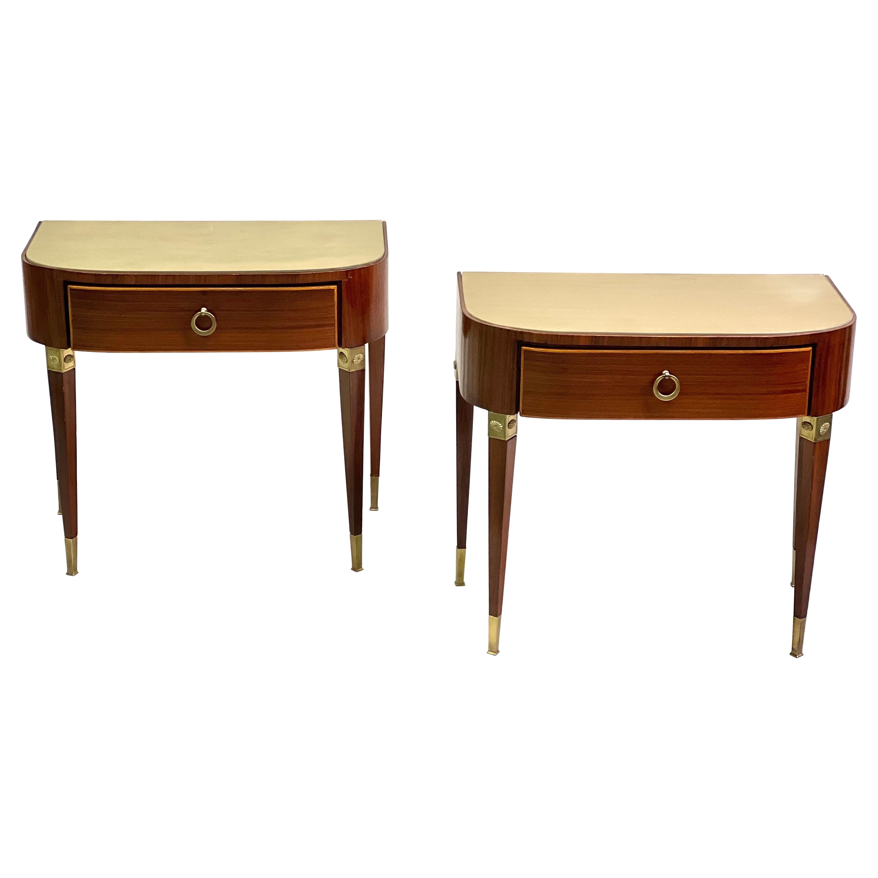 Coppia di tavolini / comodini neoclassici moderni italiani, Gio Ponti