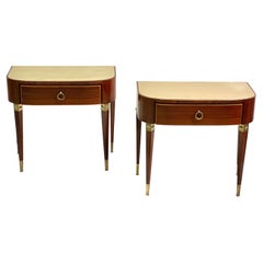 Pair Italian Modern Neoclassical End / Side Tables / Nightstands, Gio Ponti