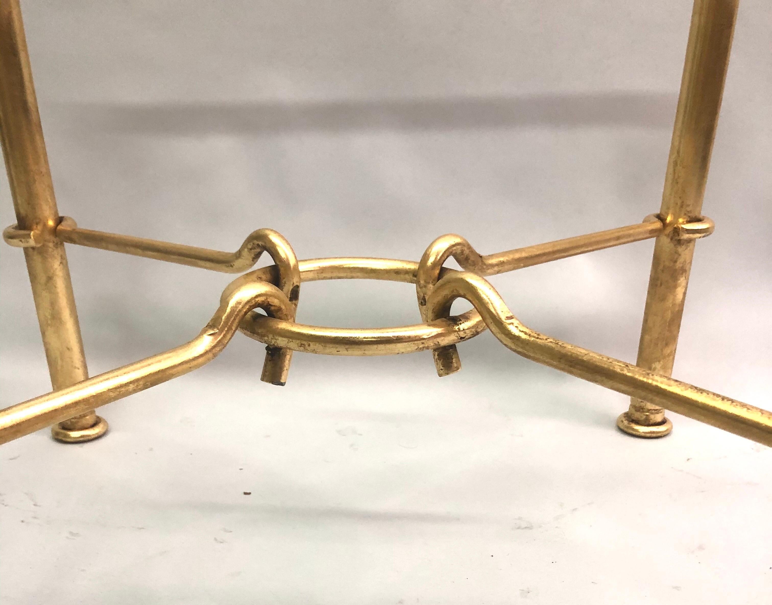 Pair of Modern Neoclassical Gilt Iron Side Tables or Coffee Table for Hermes 2