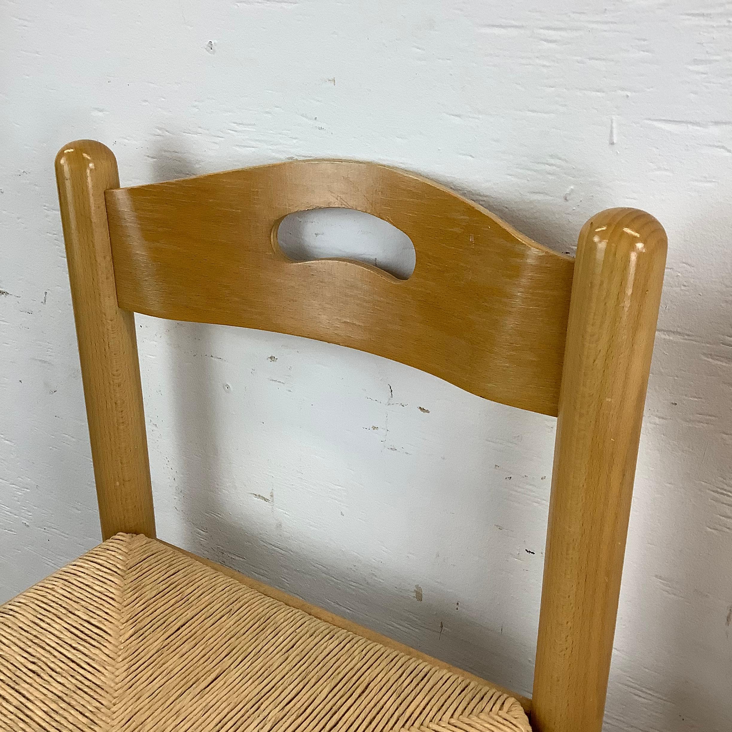 Pair Italian Modern Rush Seat Counterstools 8