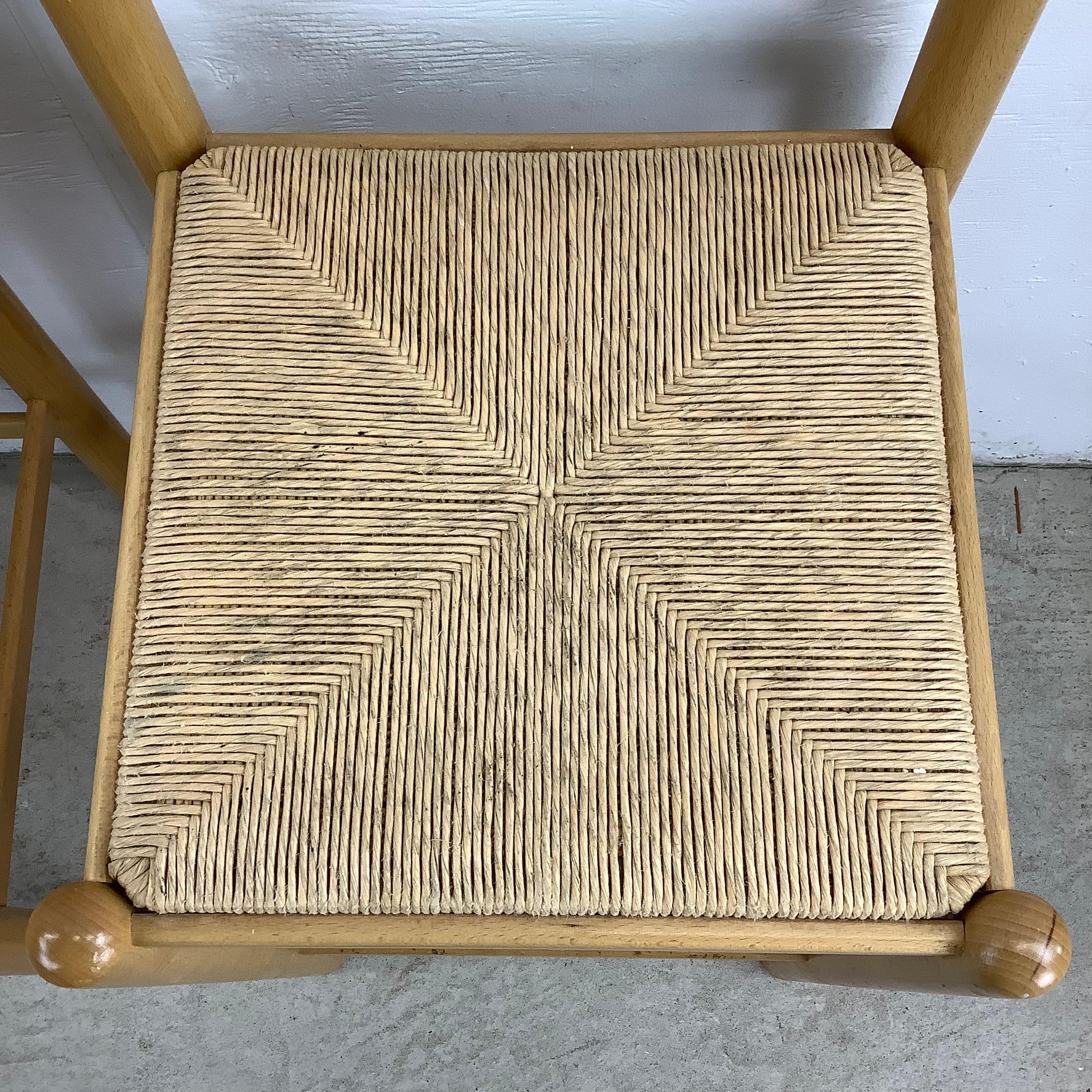 Pair Italian Modern Rush Seat Counterstools 9