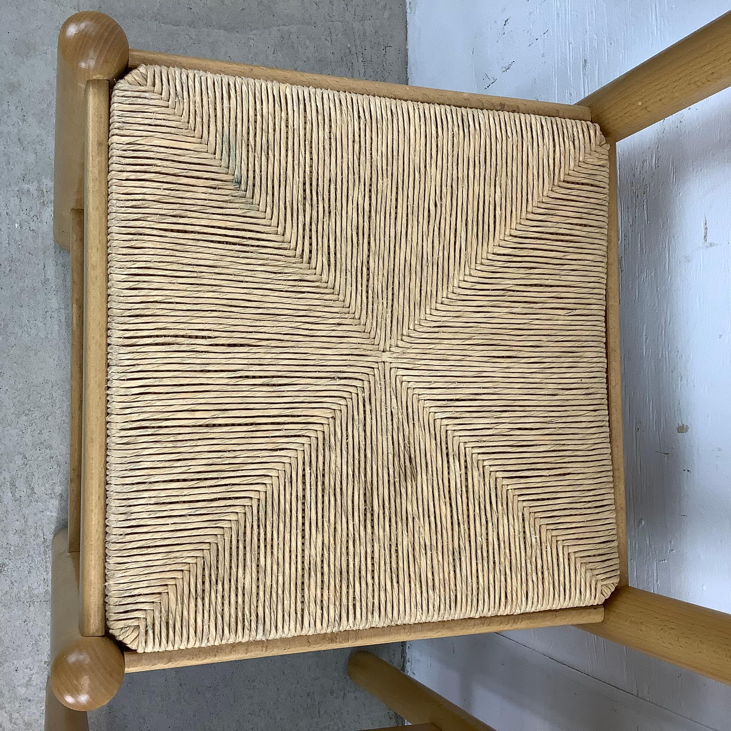 Pair Italian Modern Rush Seat Counterstools 10