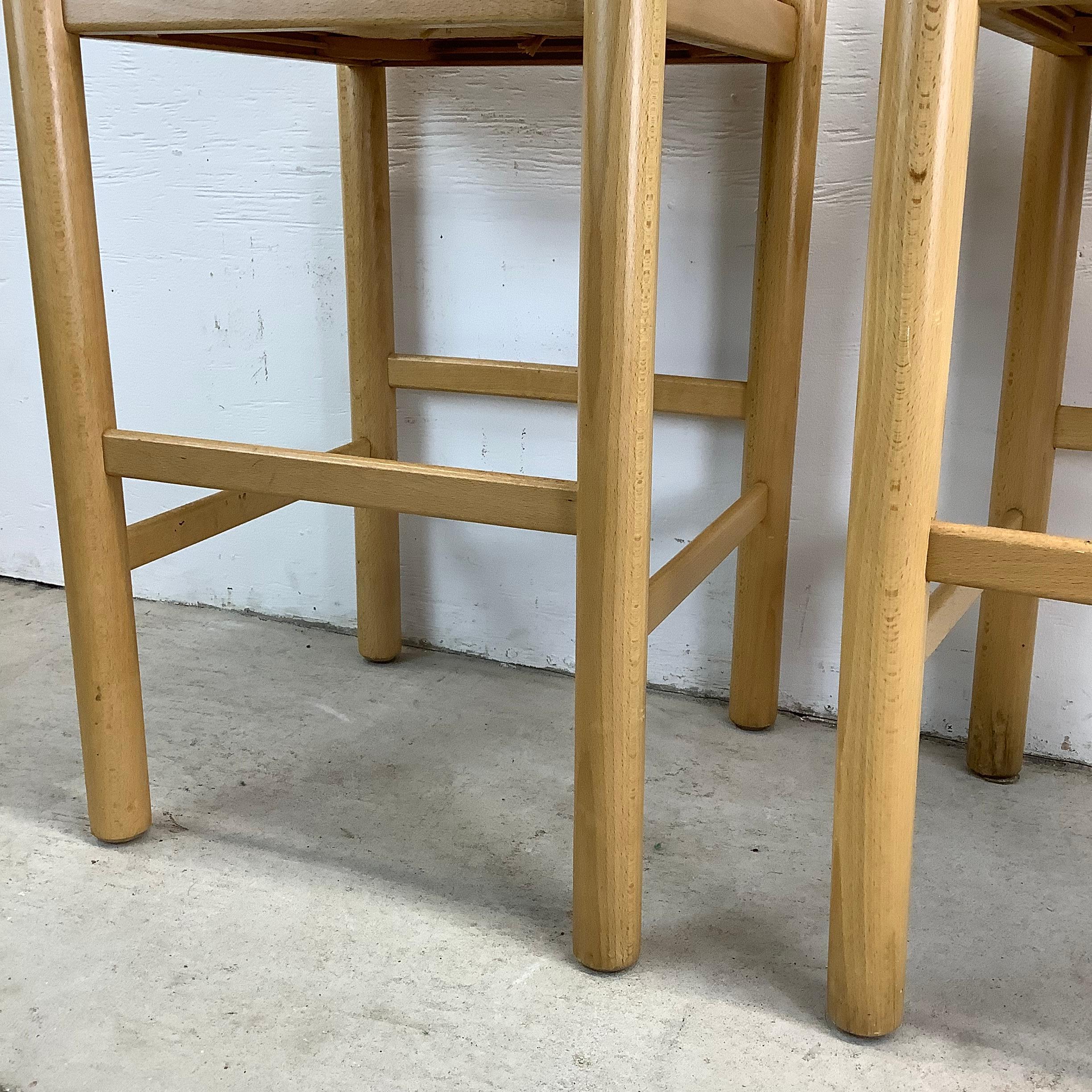 Pair Italian Modern Rush Seat Counterstools 3