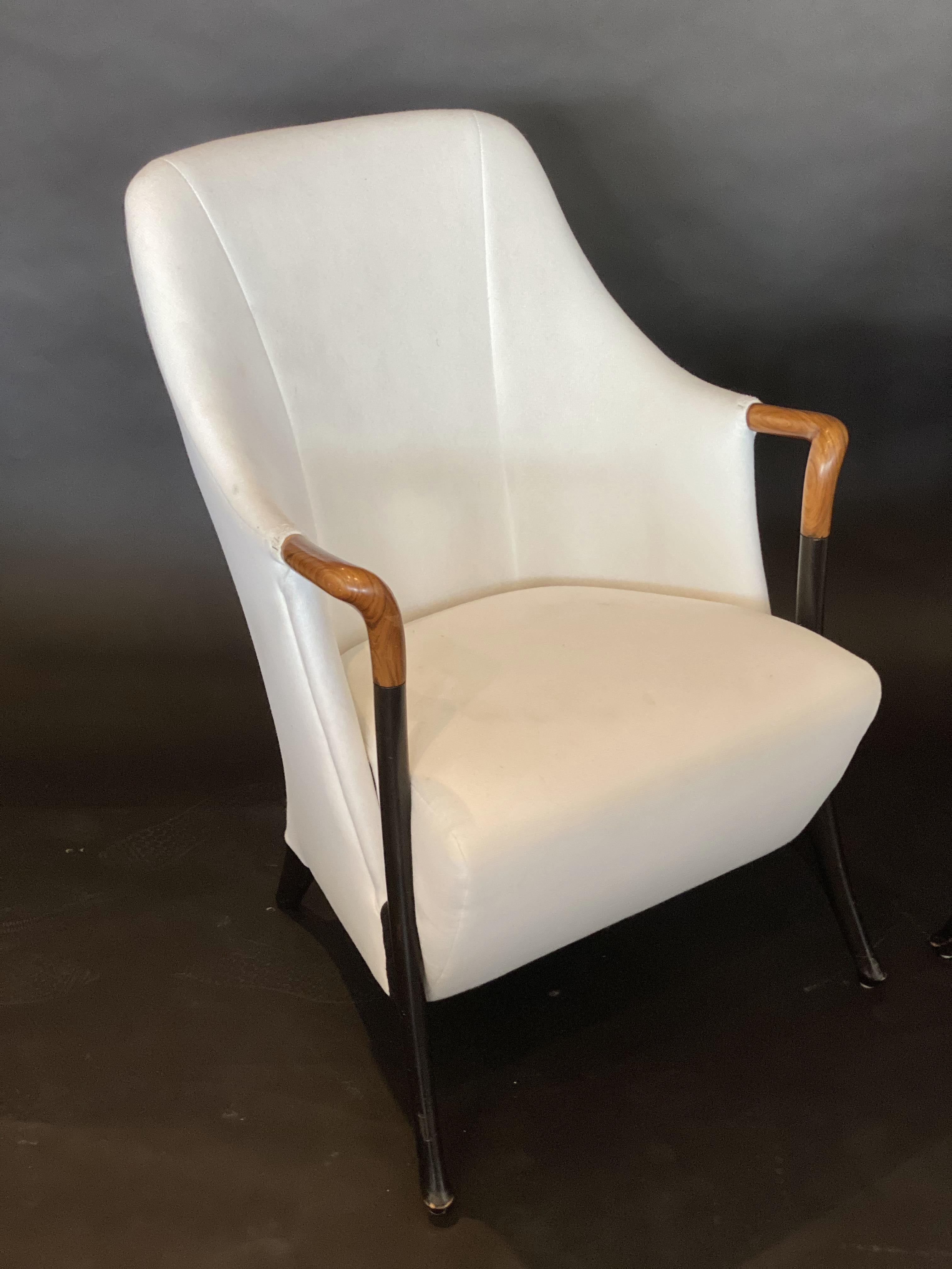 Italian Modern Walnut & Ebonized Club Chairs, Umberto Asnago for Giorgetti, Pair 2