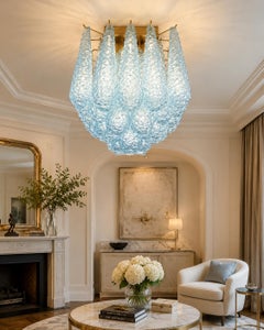 Pair Italian Murano Ceiling Light, Chandeliers