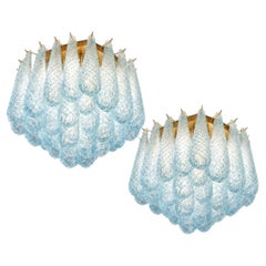 Pair Italian Murano Ceiling Light, Chandeliers