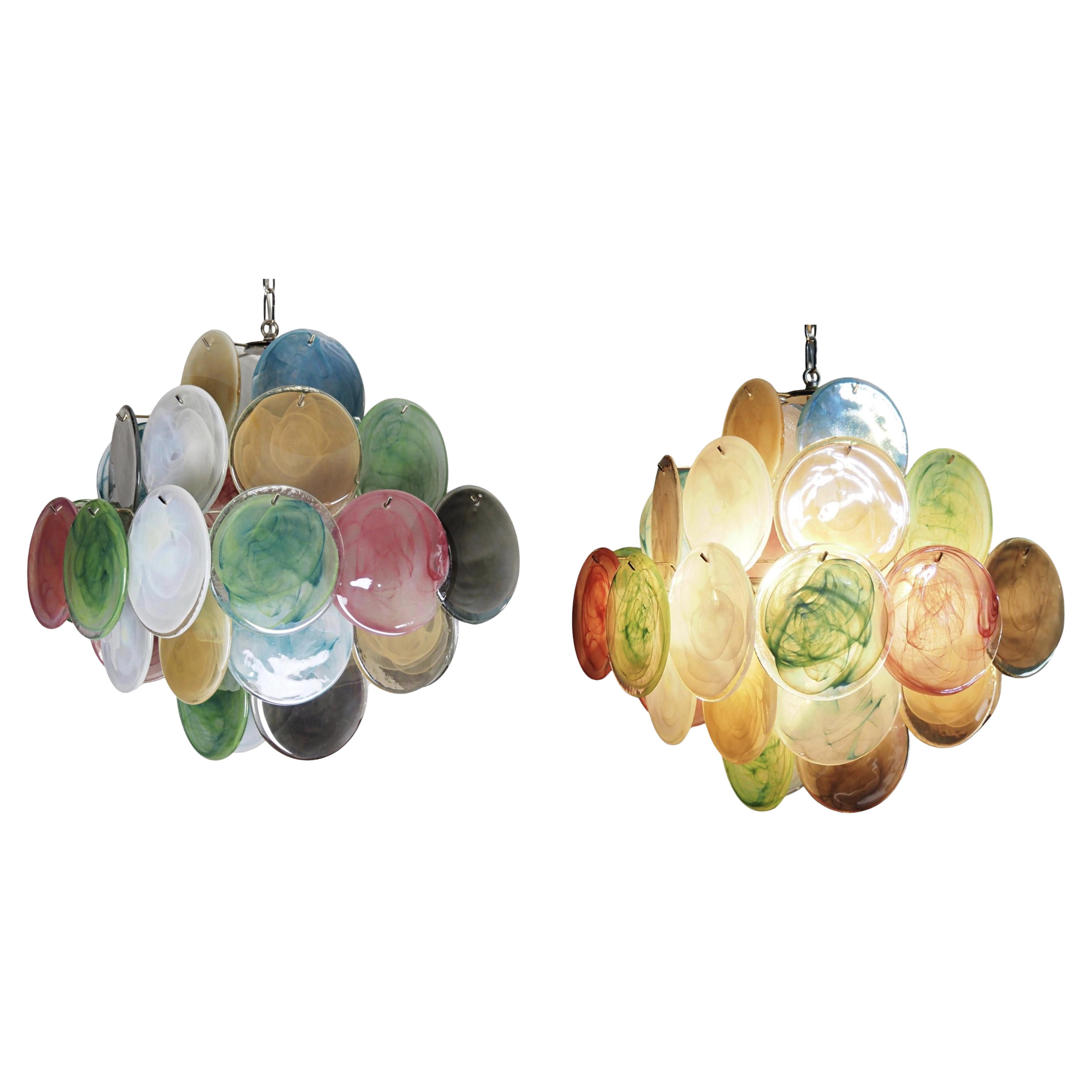 Pair Italian Murano chandeliers