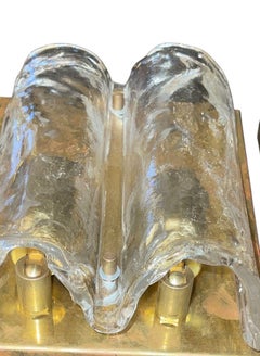 Pair Italian Murano Glass Sconces in style of Toni Zuccheri for Mazzega, 1970's.