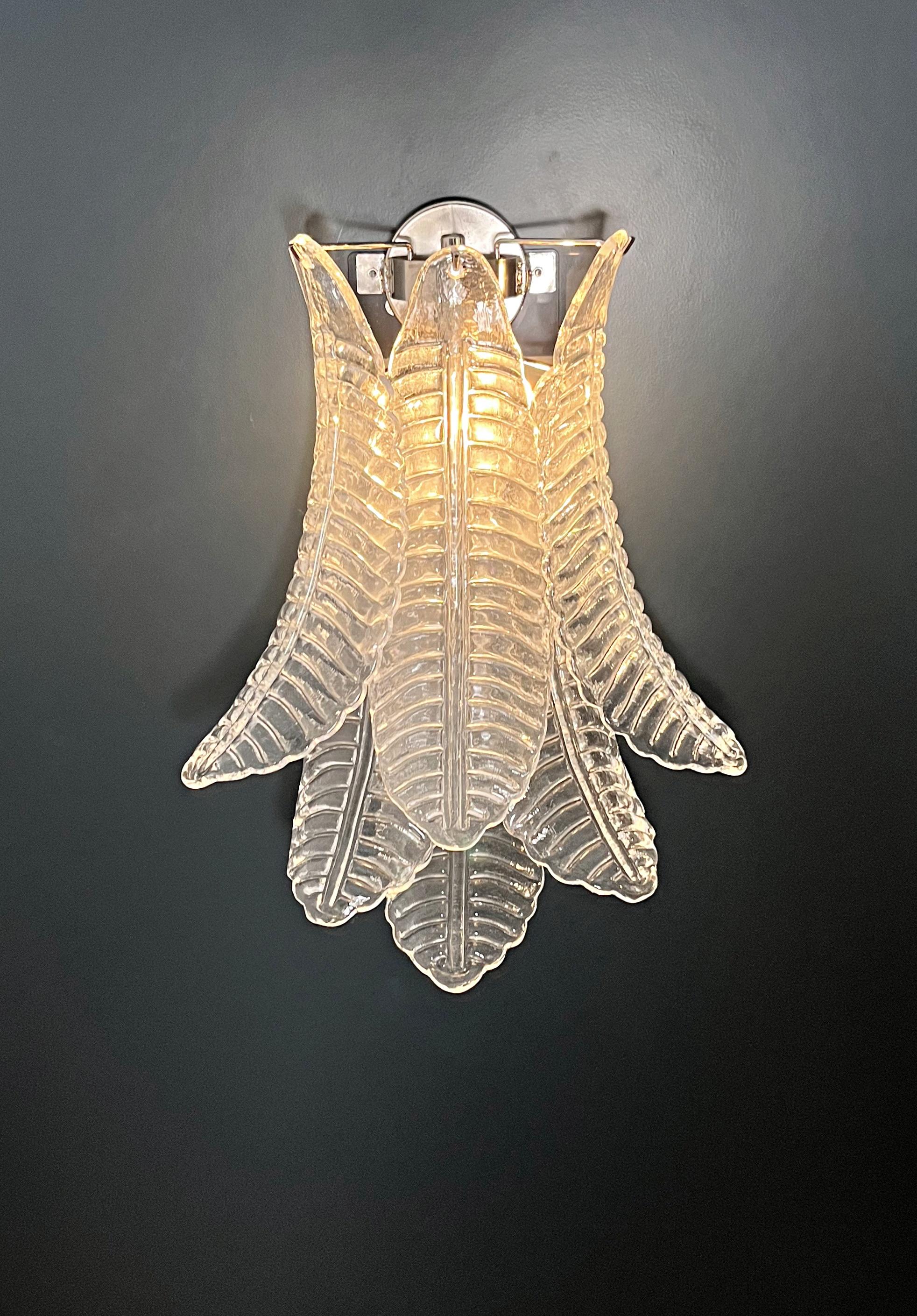 Pair Italian Murano Sconces For Sale 7