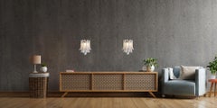 Midcentury Pair Italian Murano Sconces