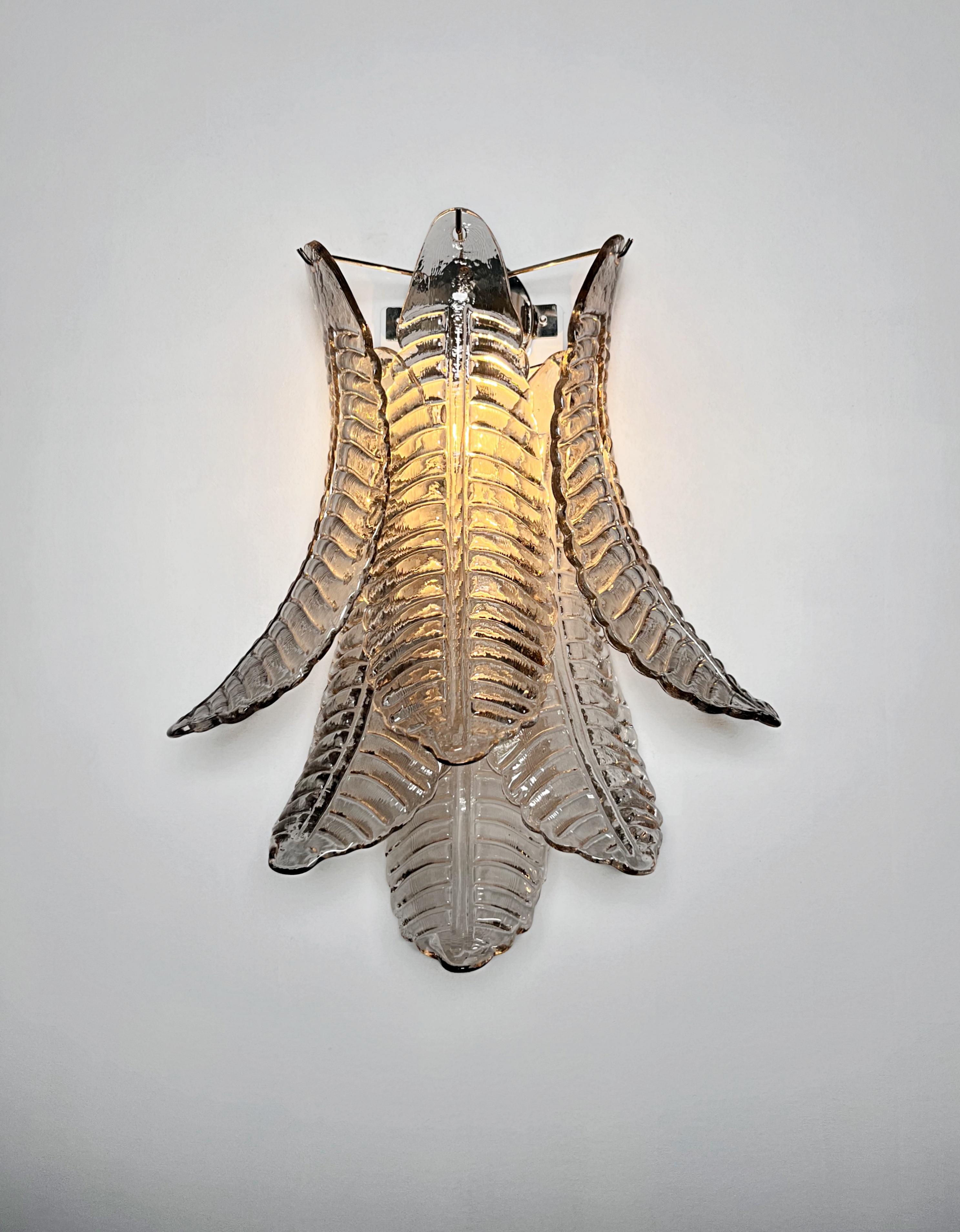 20th Century Pair Italian Murano Sconces For Sale