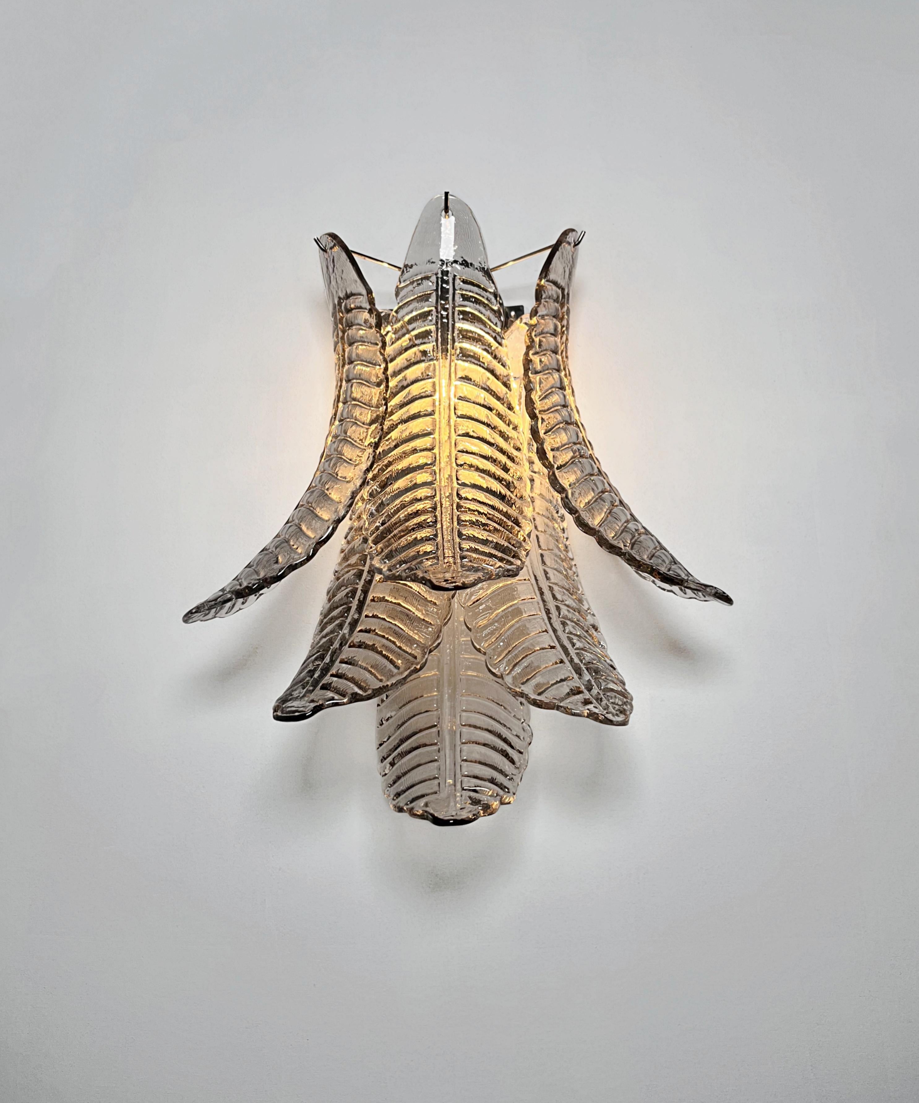 Metal Pair Italian Murano Sconces For Sale