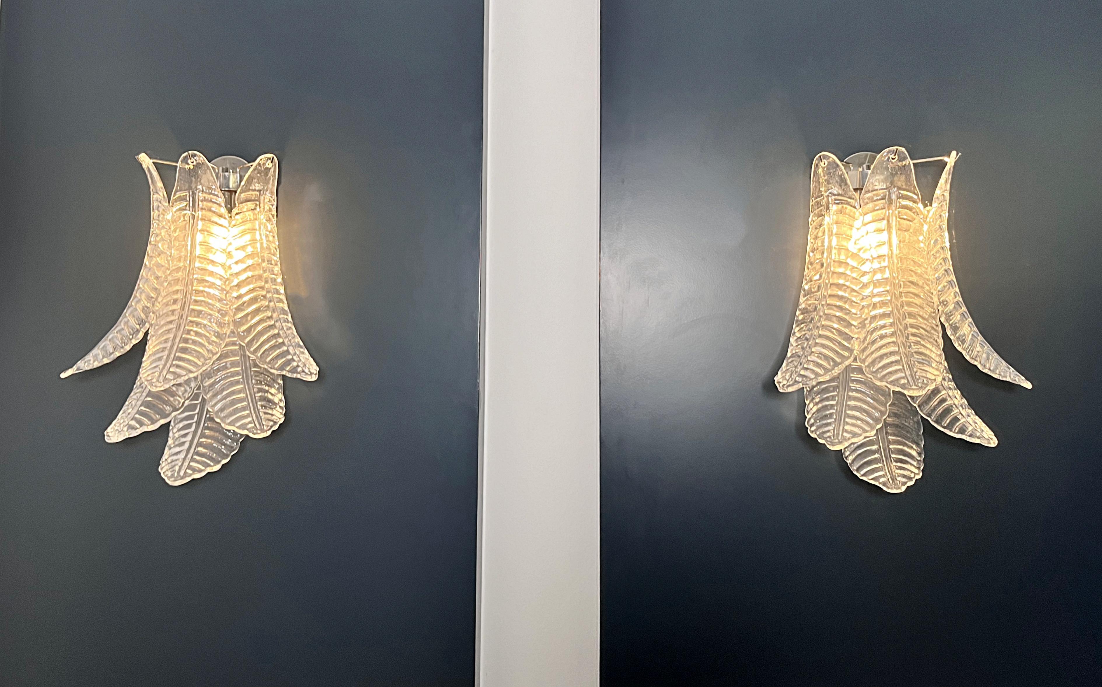 Pair Italian Murano Sconces For Sale 3