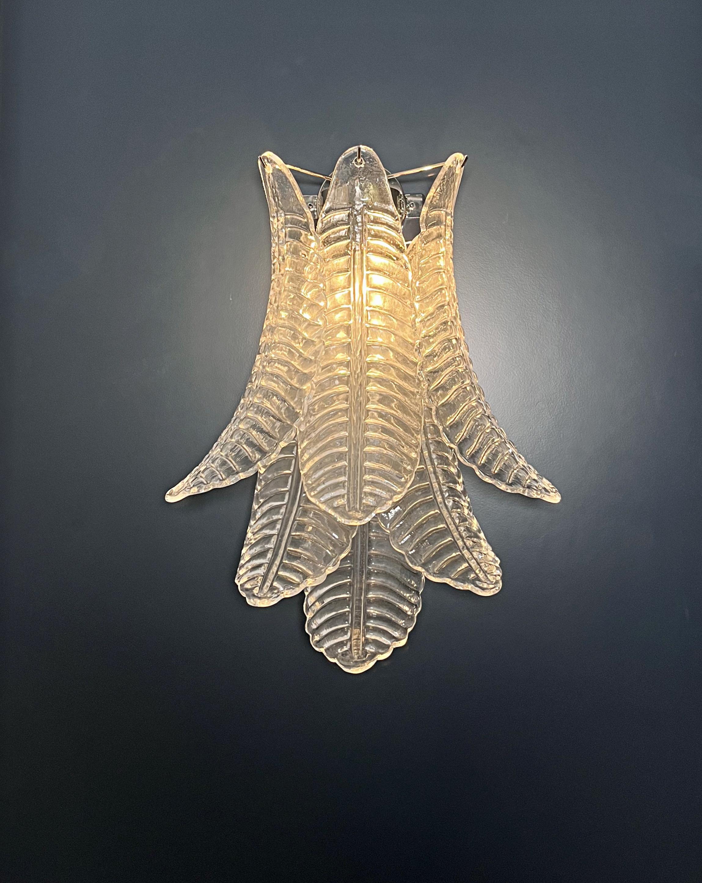 Pair Italian Murano Sconces For Sale 4