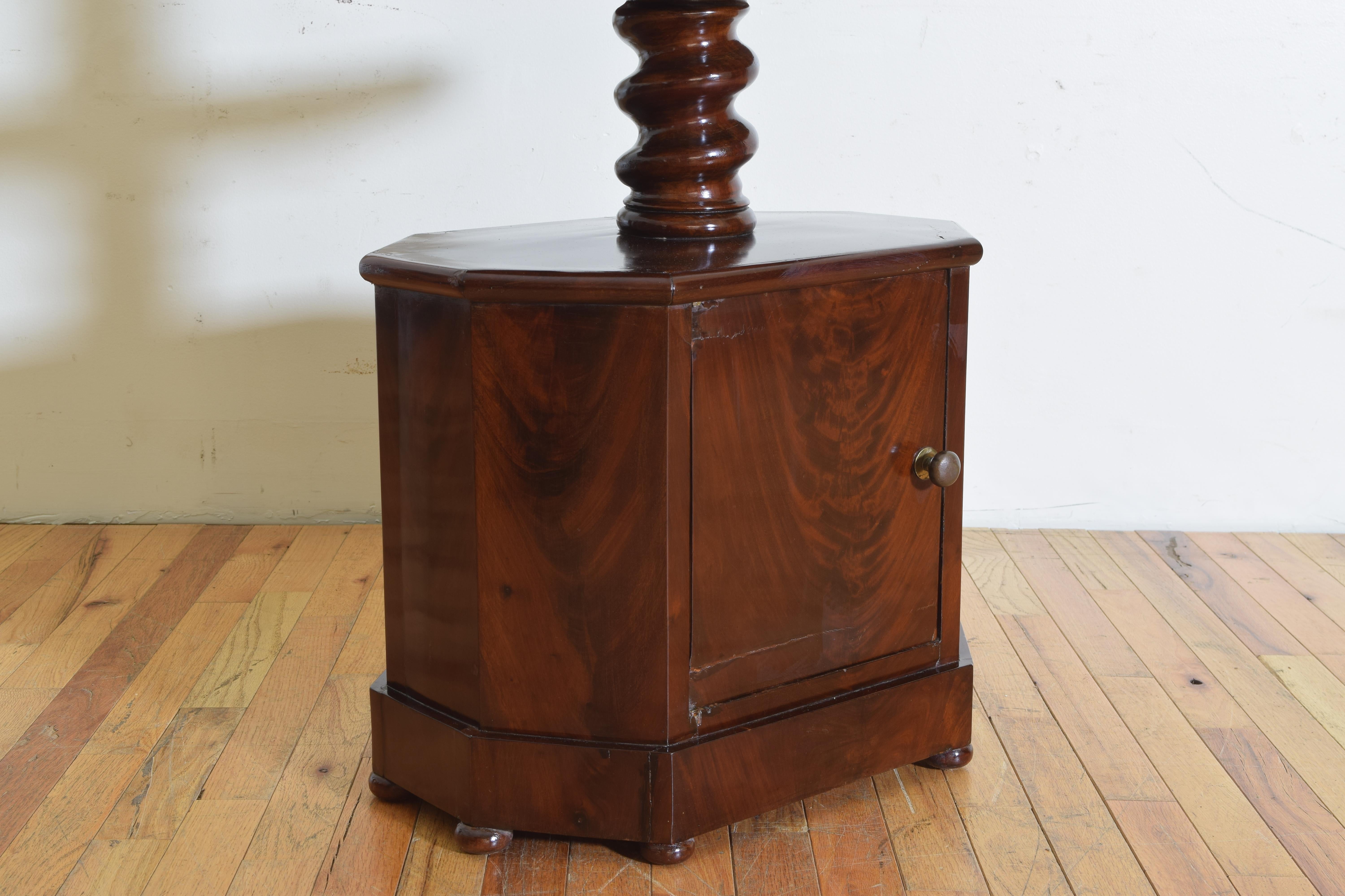 Pair of Italian, Naples, Mahogany 3-Tier Pedestal Cabinets, Mid-19th Century 11