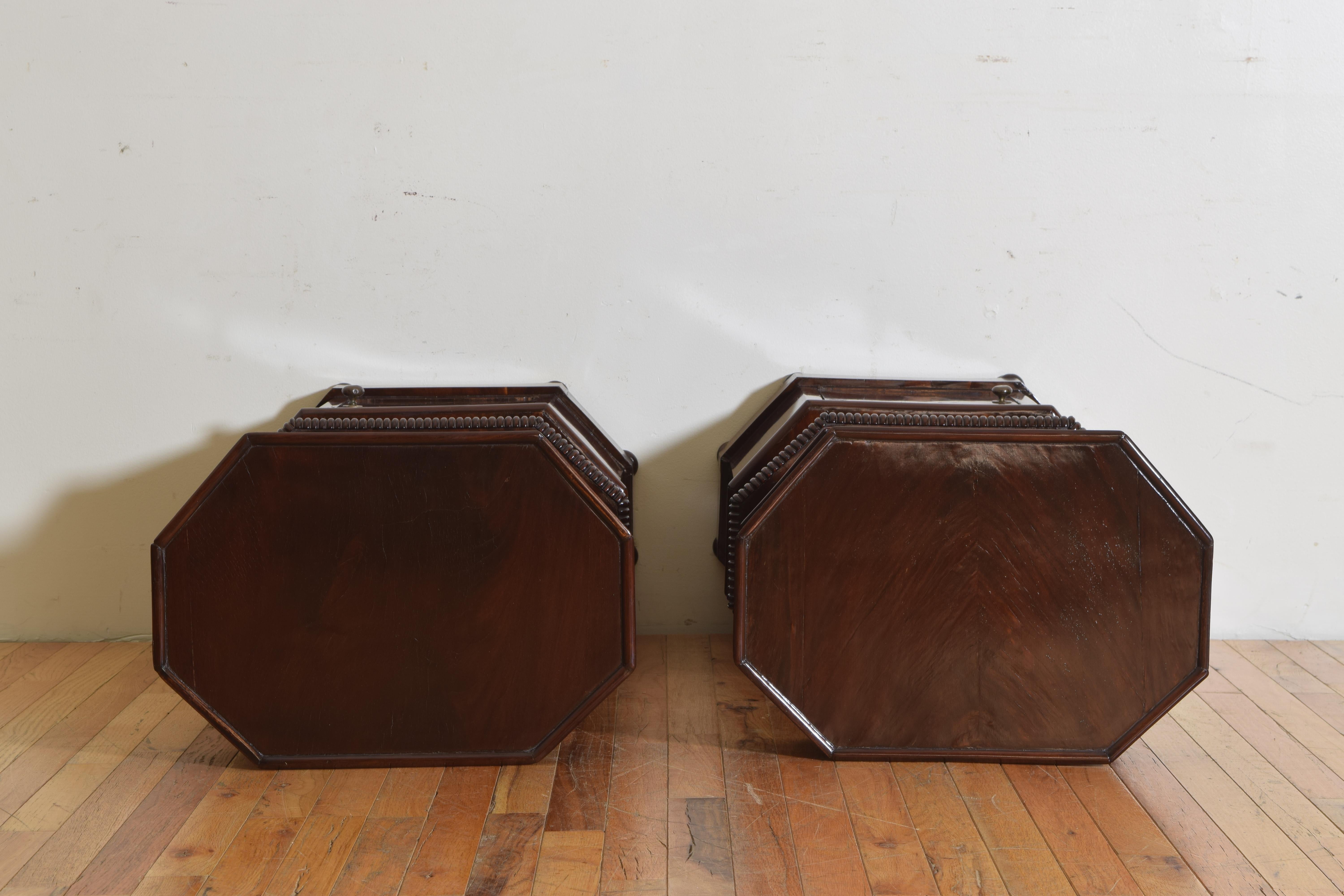 Pair of Italian, Naples, Mahogany 3-Tier Pedestal Cabinets, Mid-19th Century 13