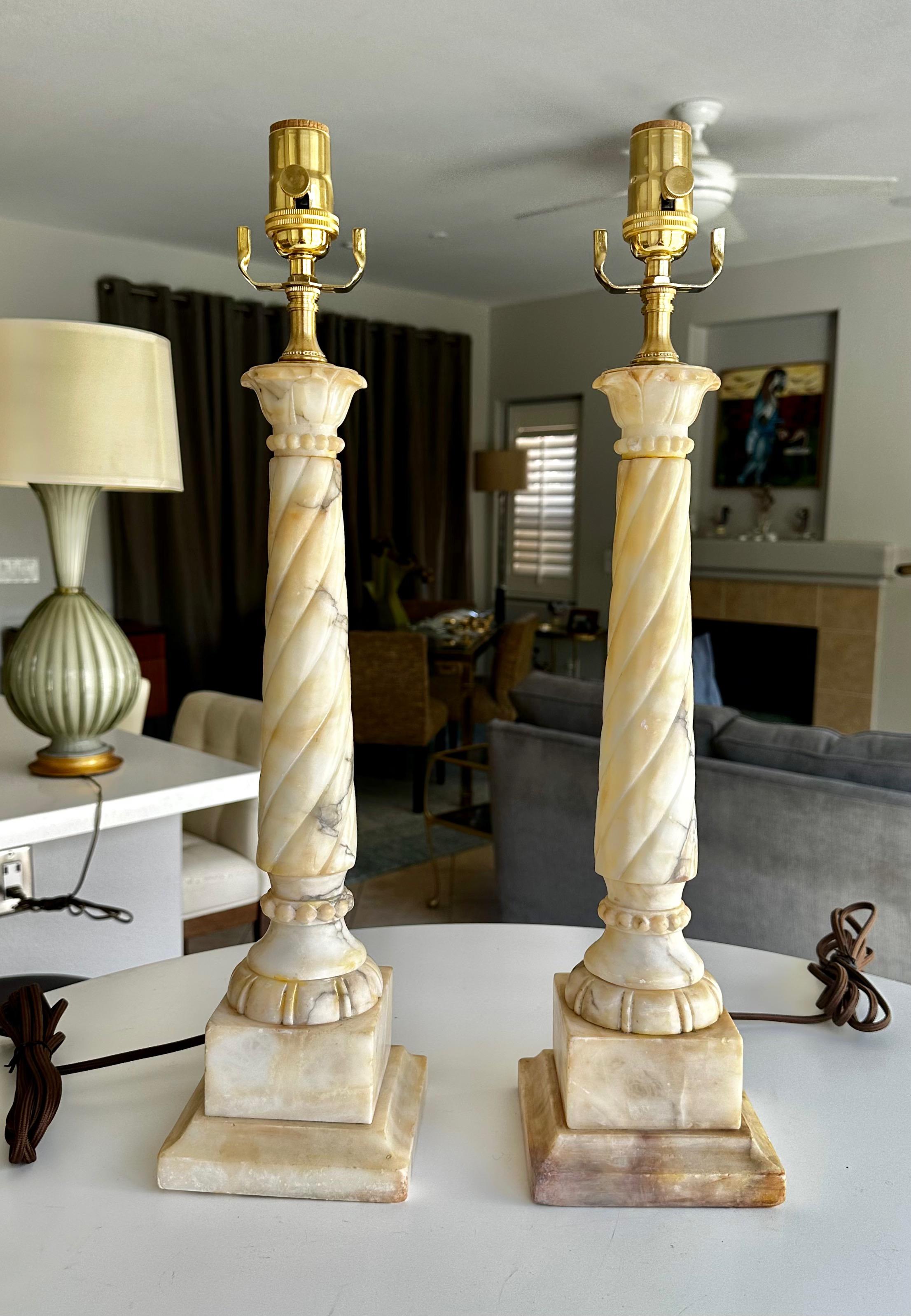 alabaster column lamp