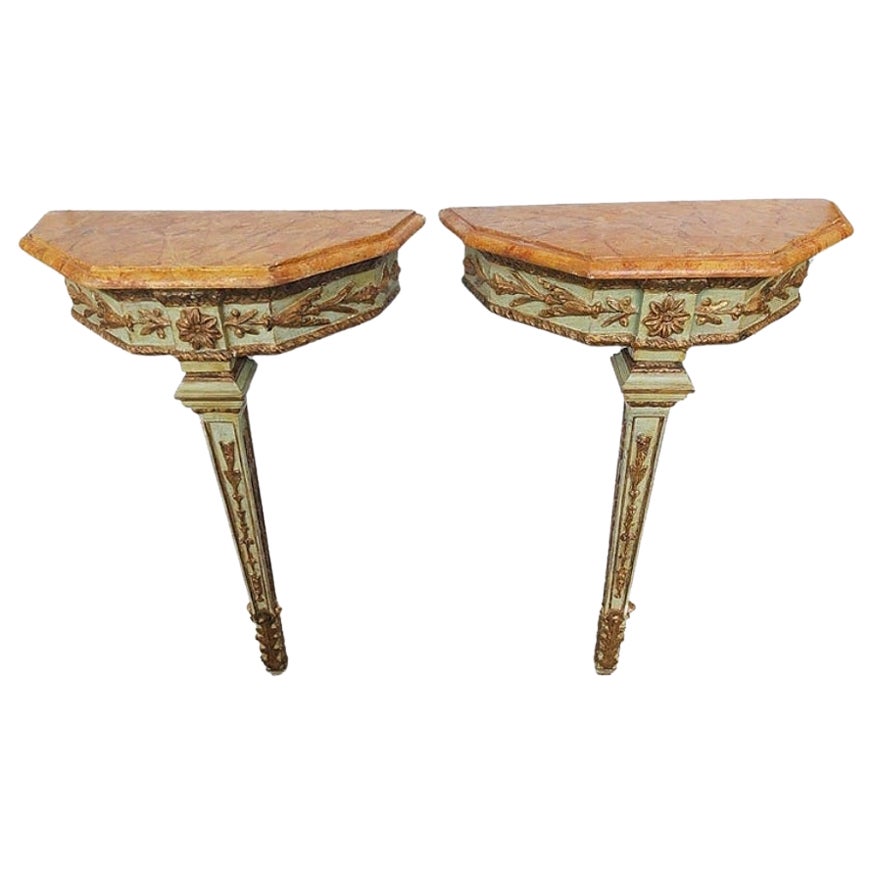 Pareja de Consolas Neoclásicas Italianas circa 1800 Italiano en venta