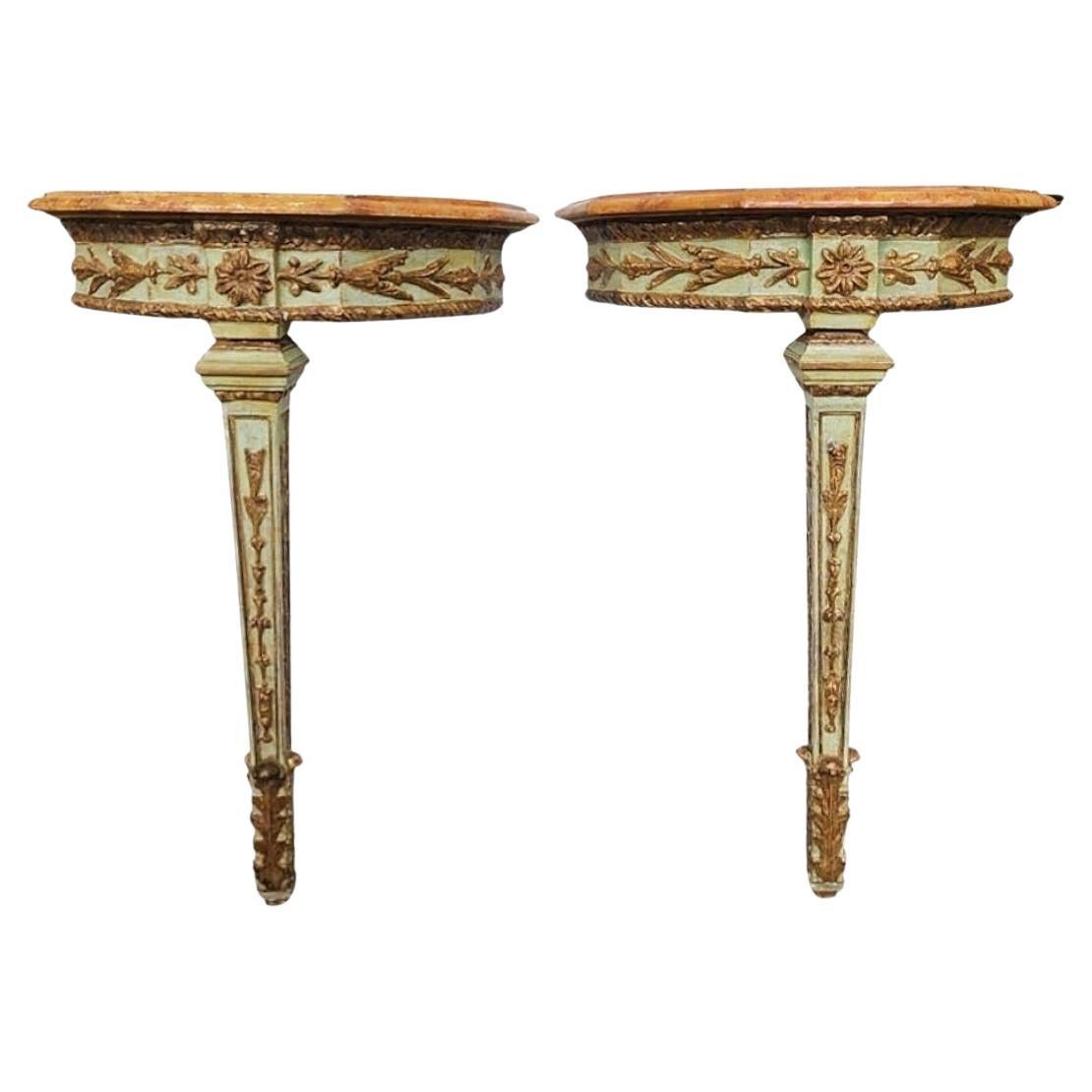 Pareja de Consolas Neoclásicas Italianas circa 1800