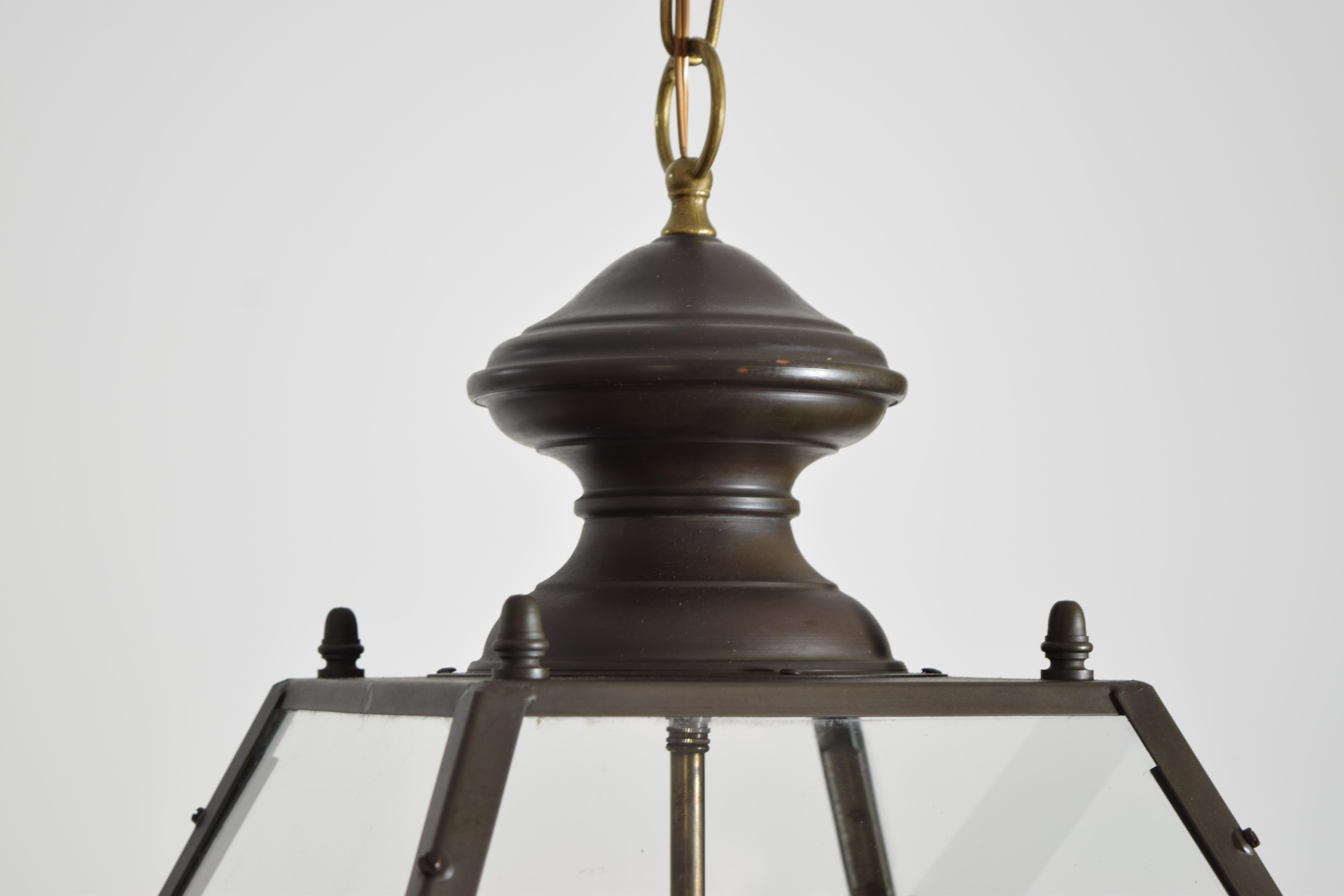 Pair Italian Neoclassical Style 4-Light Hanging Lanterns, 1st half 20th century For Sale 2