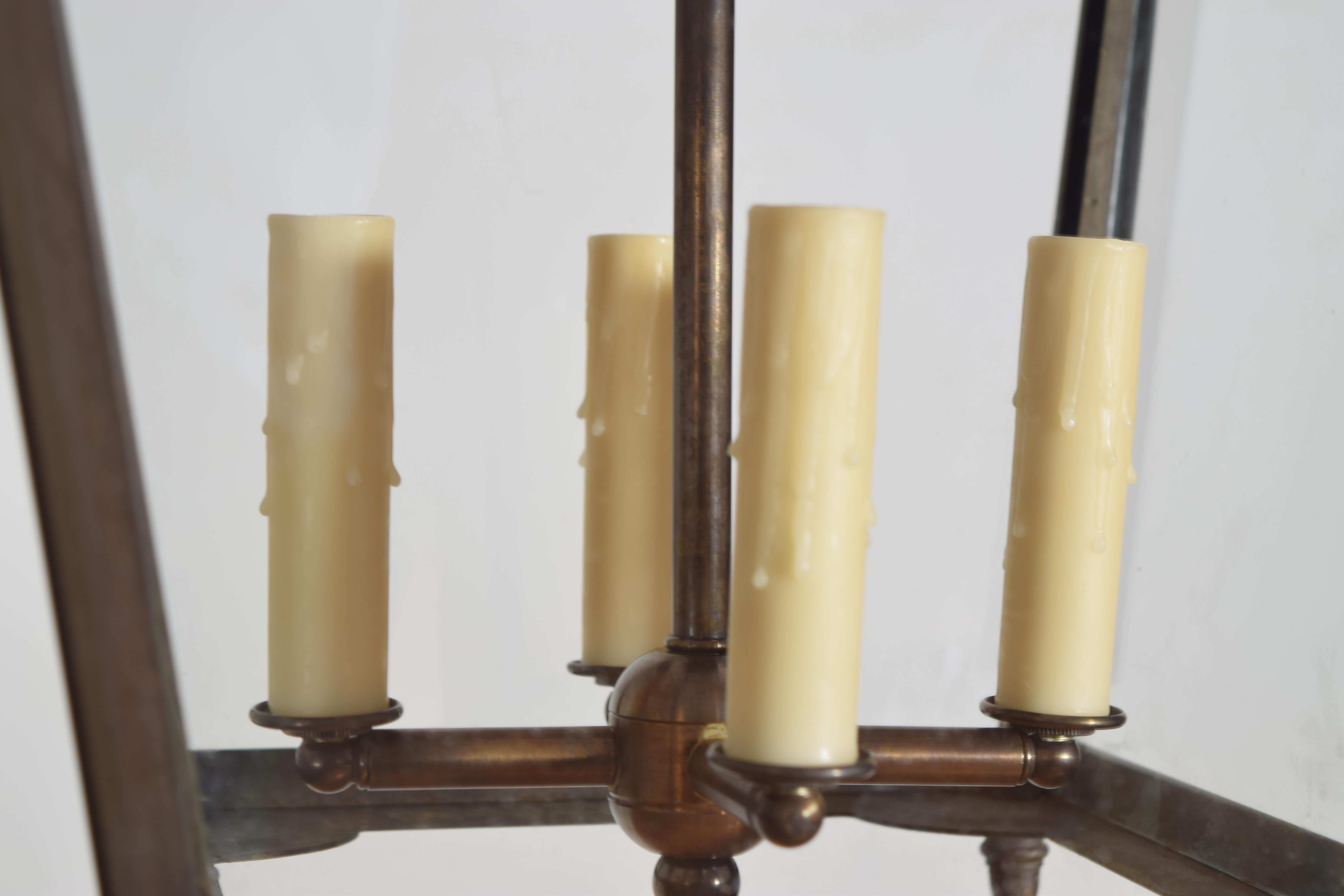 Pair Italian Neoclassical Style 4-Light Hanging Lanterns, 1st half 20th century For Sale 4