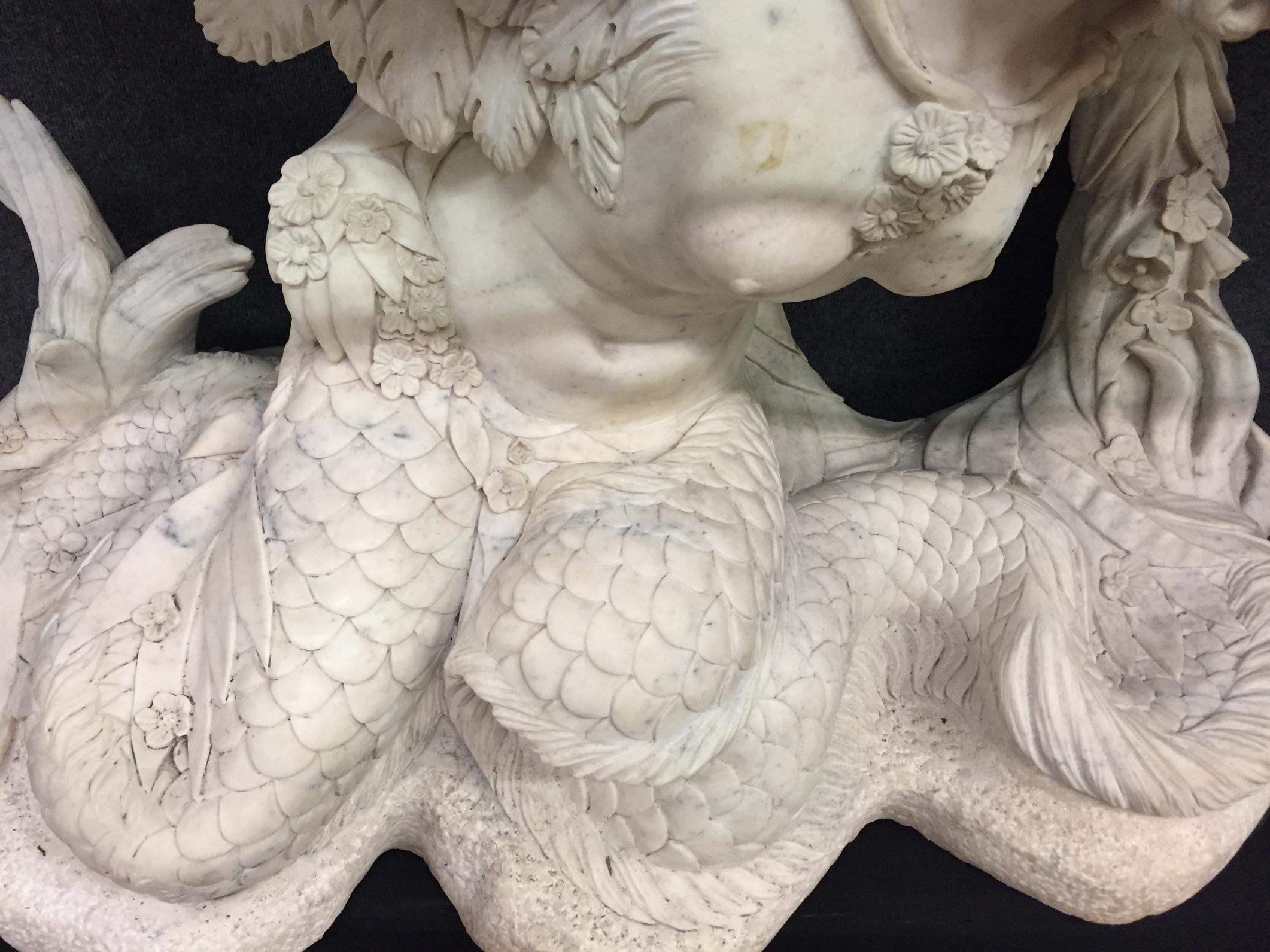 Zwei italienische Konsolen aus figürlichem Marmor im neoklassischen Stil im Angebot 9