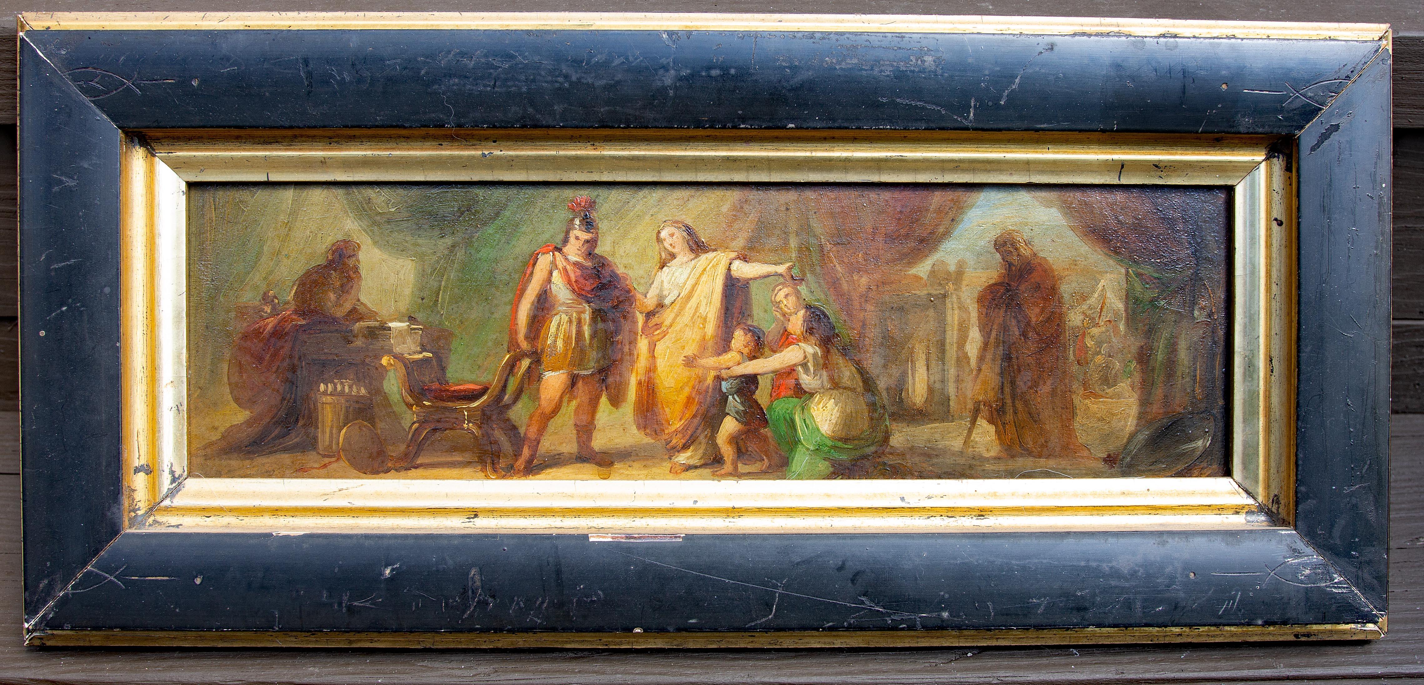 Italiano Coppia di dipinti a olio italiani Grand Tour Scene Romane  Annibale Gatti XIX secolo in vendita
