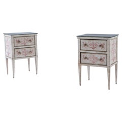 Pair Italian paint decorated end tables C 1820.