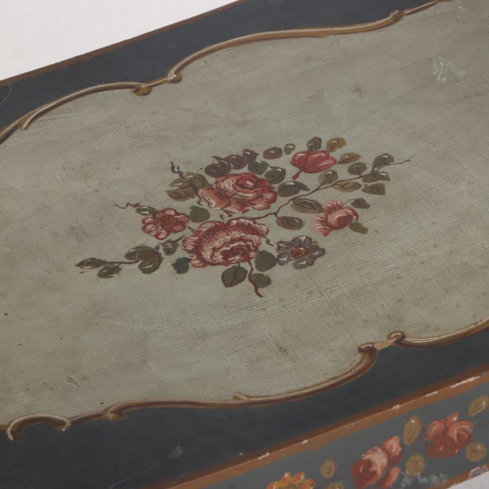 Mid-20th Century Pair Italian paint decorated Roman style wood benches C 1940 For Sale
