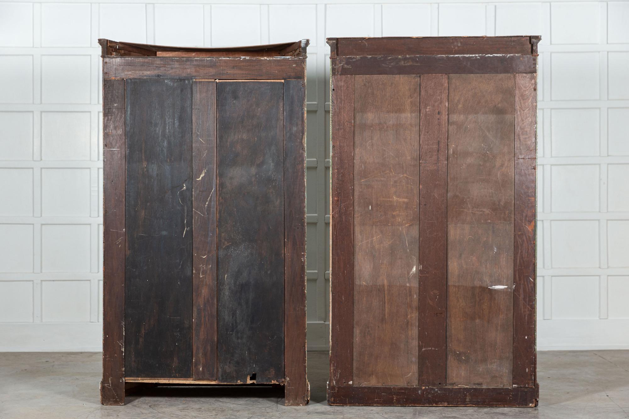 Pair Italian Painted Mahogany Armoire Cupboards For Sale 10