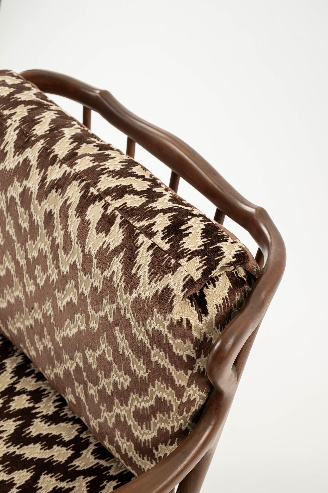 Pair Italian Paolo Buffa Style Serenissma Brown Velvet Lounge Chairs For Sale 5