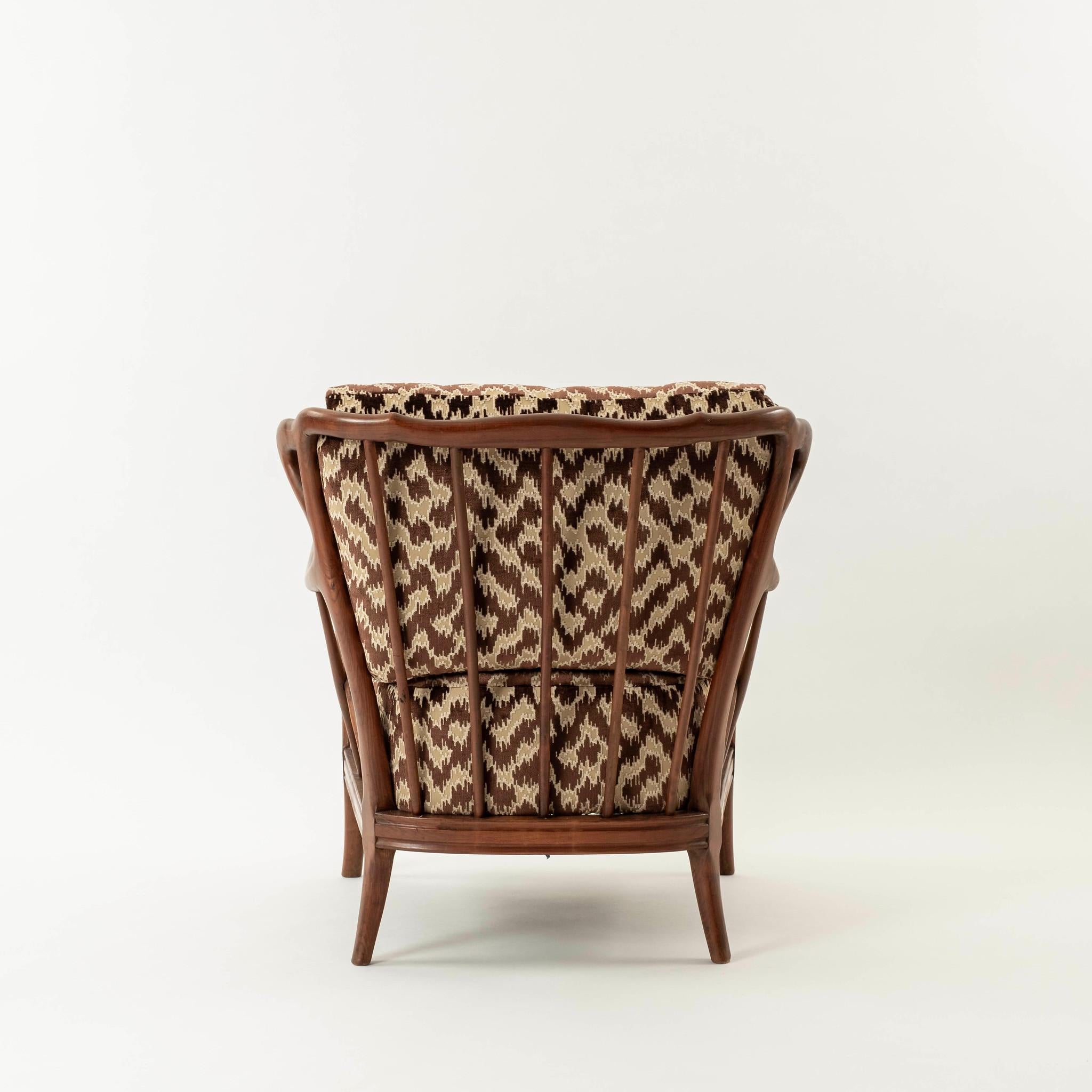 Pair Italian Paolo Buffa Style Serenissma Brown Velvet Lounge Chairs 2